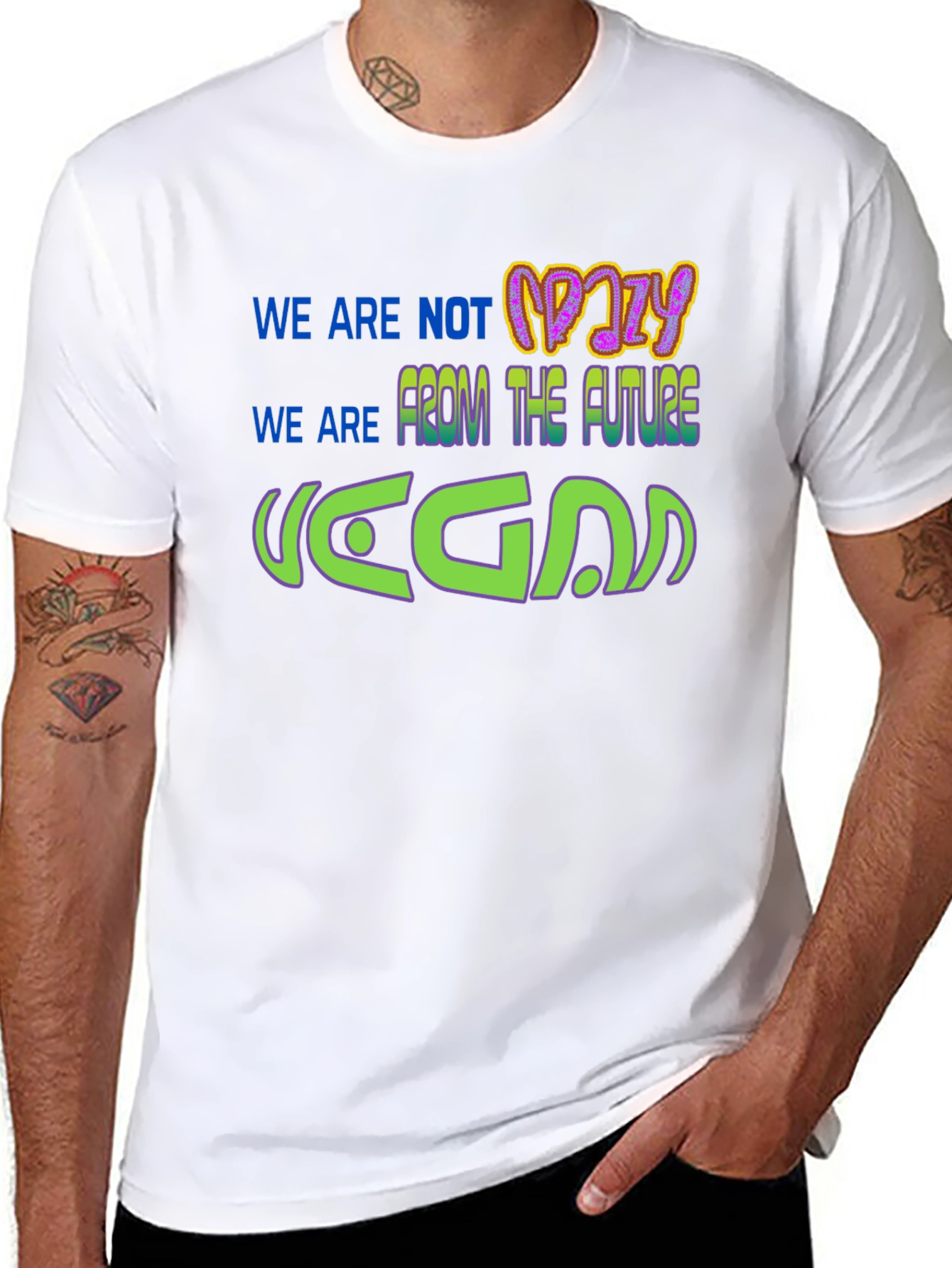 Black Vegan From The Future Graphic T-Shirt view 8