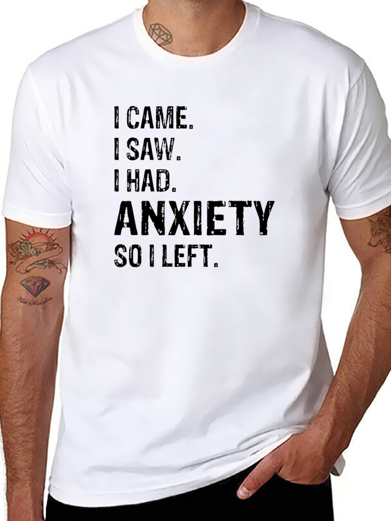 Black Anxiety Tee - I Came, I Saw, I Had Anxiety, I Left view 8