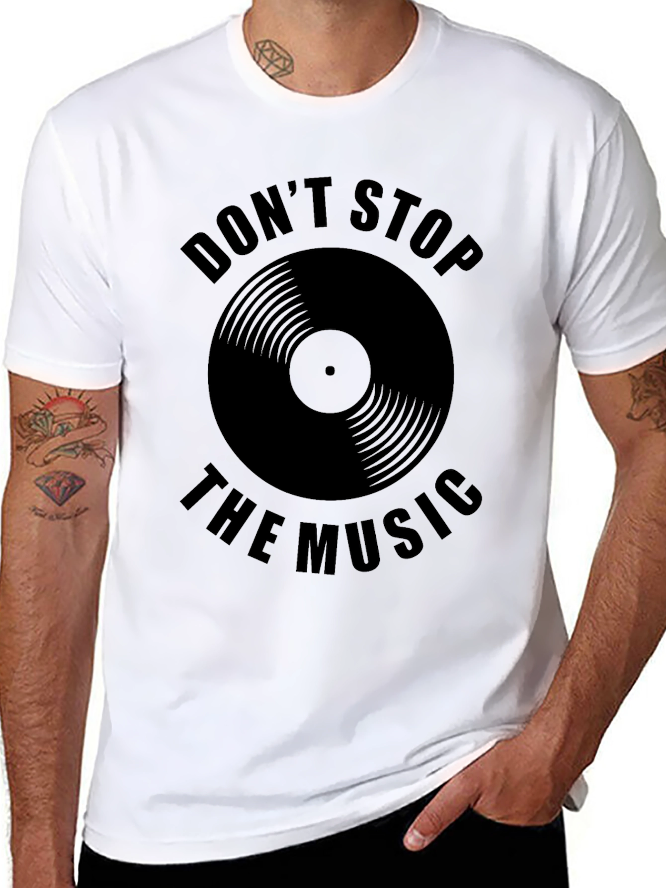 Black Don't Stop the Music Graphic Tee view 8