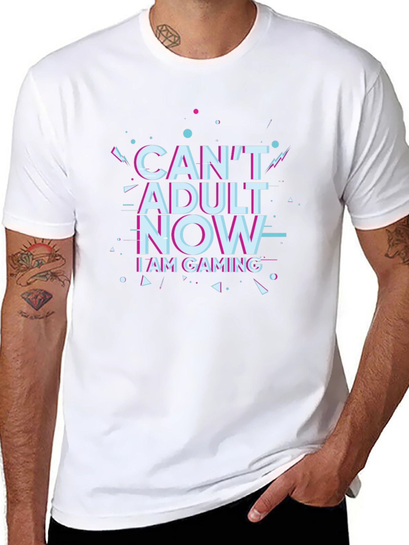 Can't Adult Now Gaming Black T-Shirt - 8