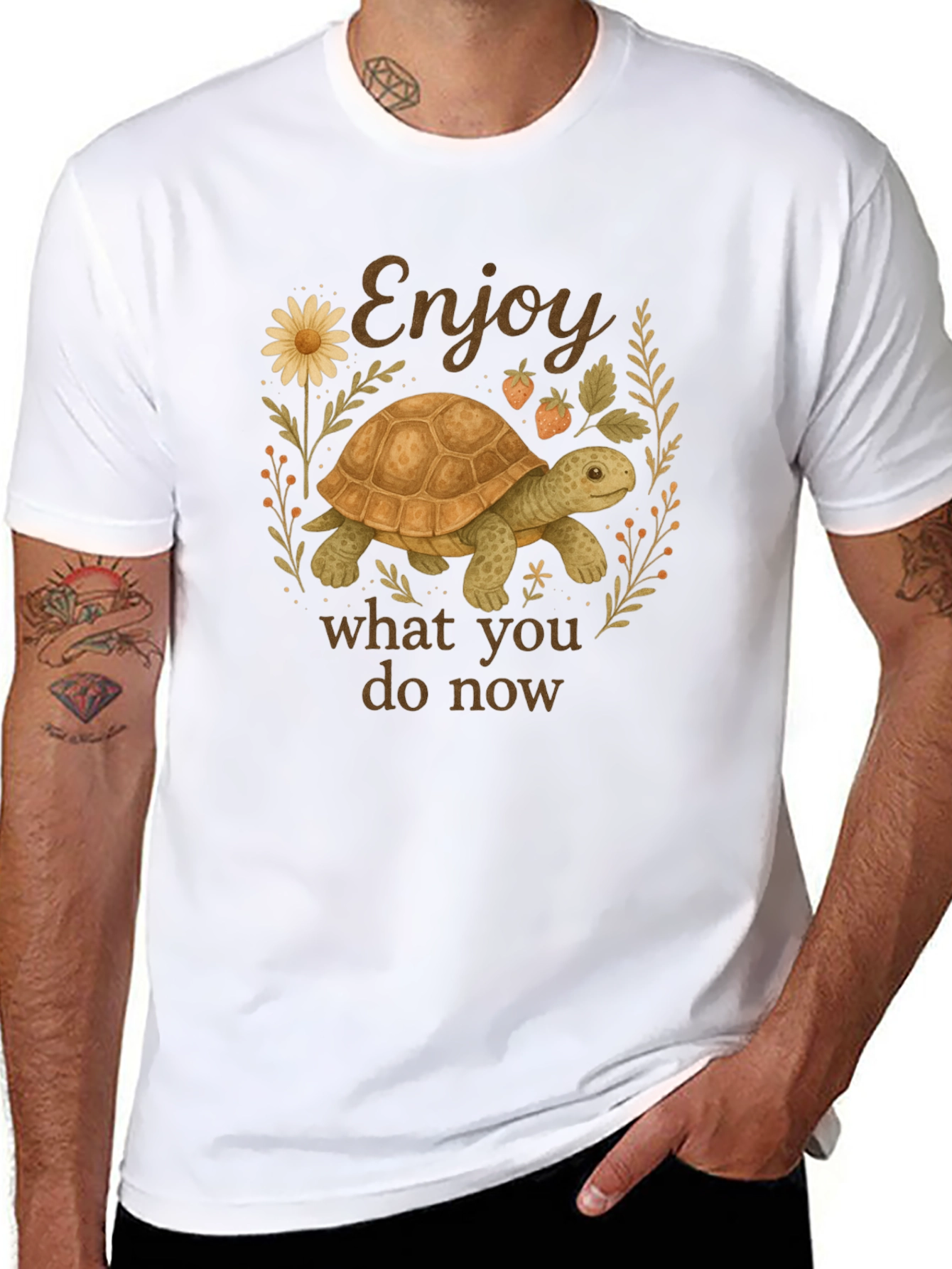 Black Enjoy What You Do Now Turtle T-Shirt view 8