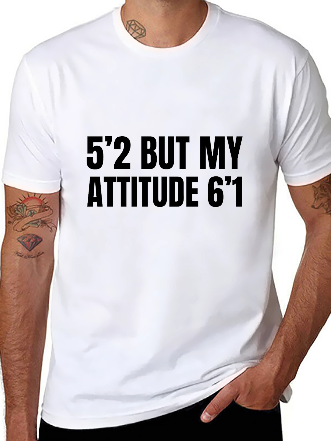 Black Funny Attitude Graphic T-Shirt view 8
