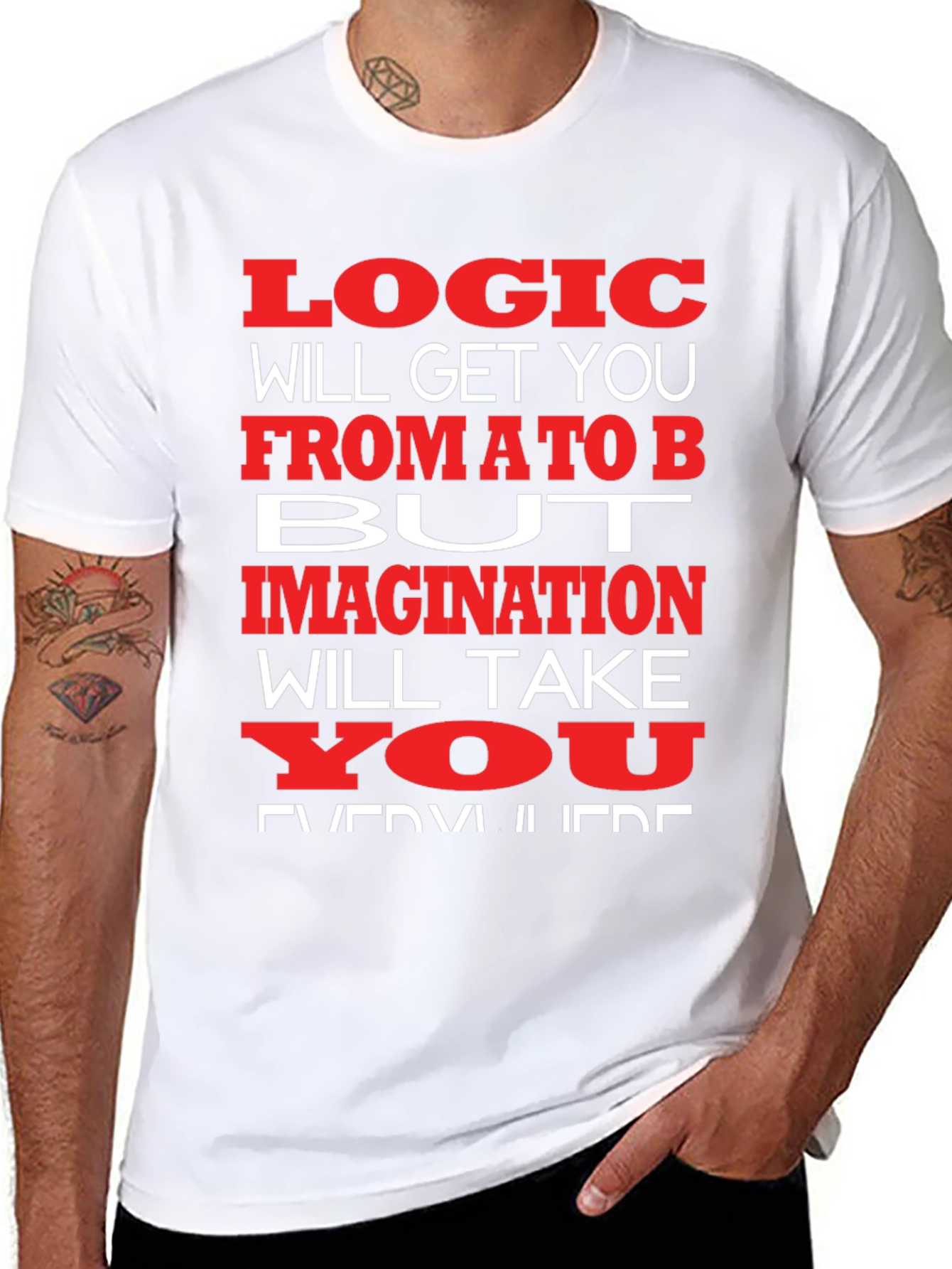Black Logic vs. Imagination Graphic T-Shirt view 8