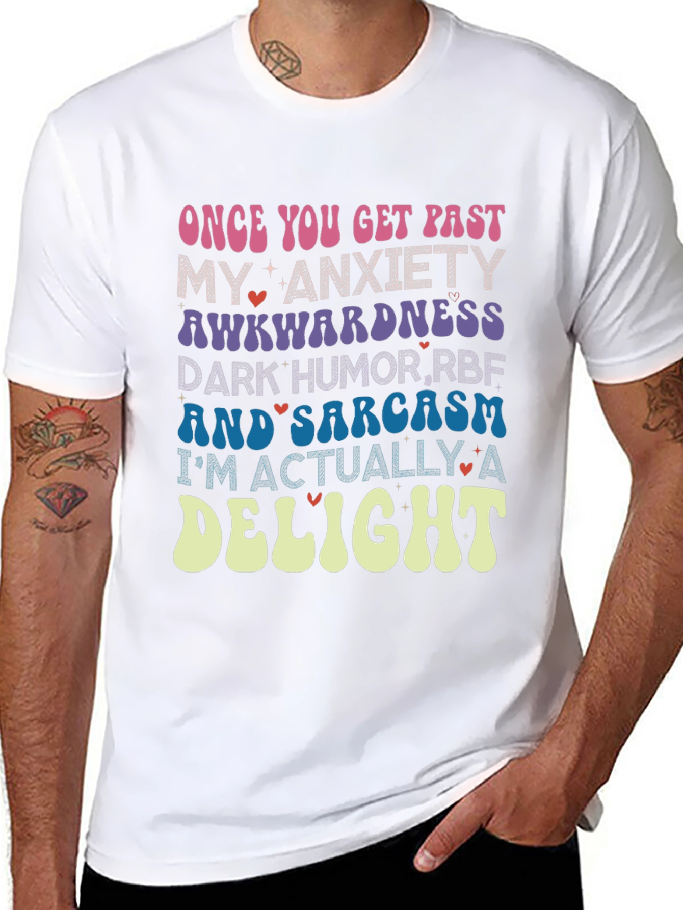 Black Anxiety Sarcasm Delight Novelty Graphic Tee view 8