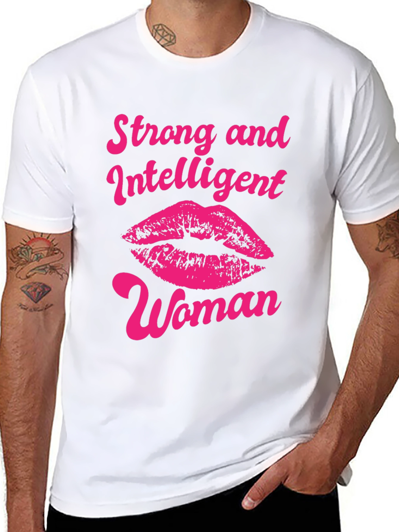 Black Strong Intelligent Woman Lips Graphic T-Shirt view 8