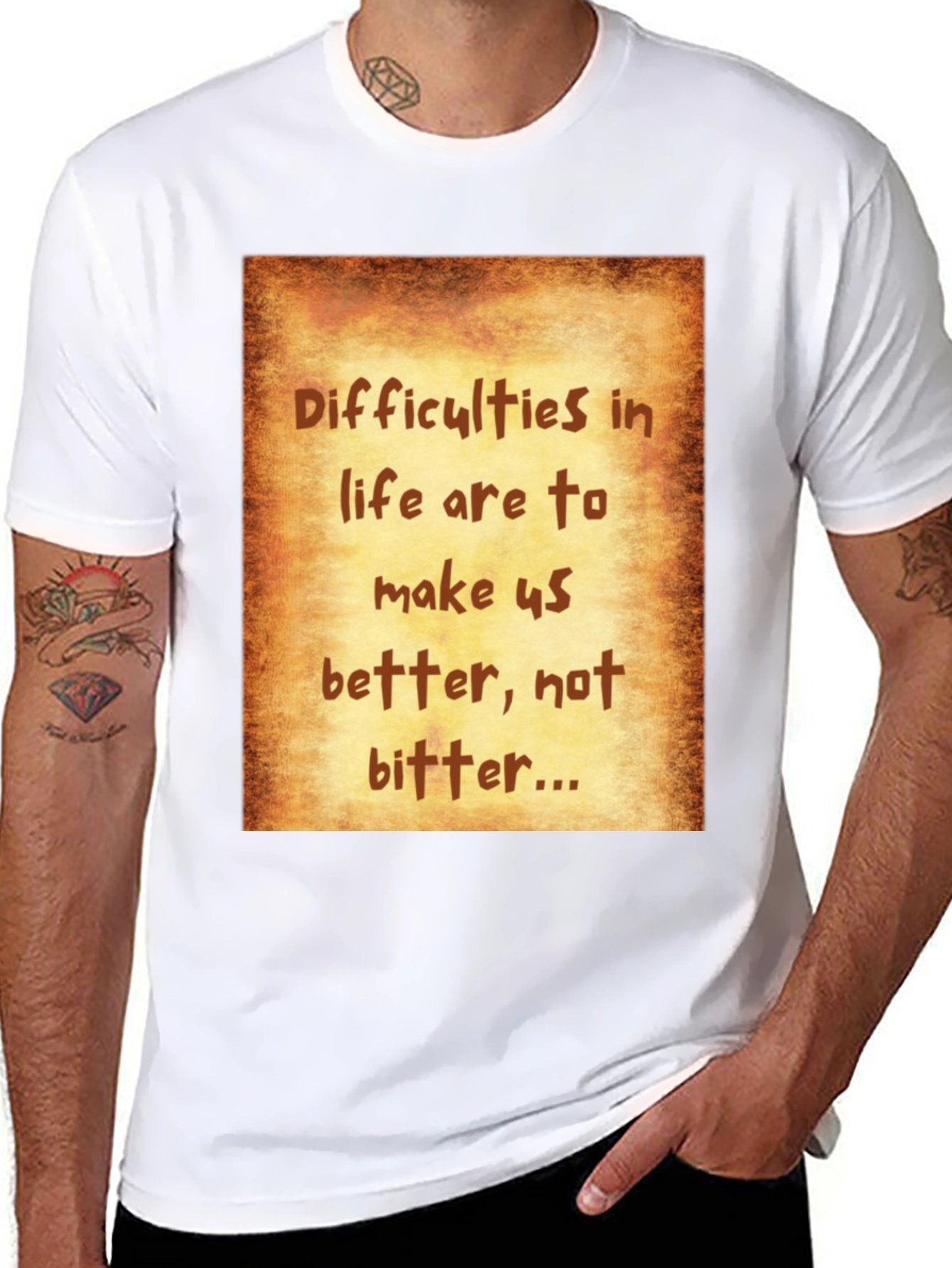 Black Inspirational Quote Graphic Tee - Black view 8