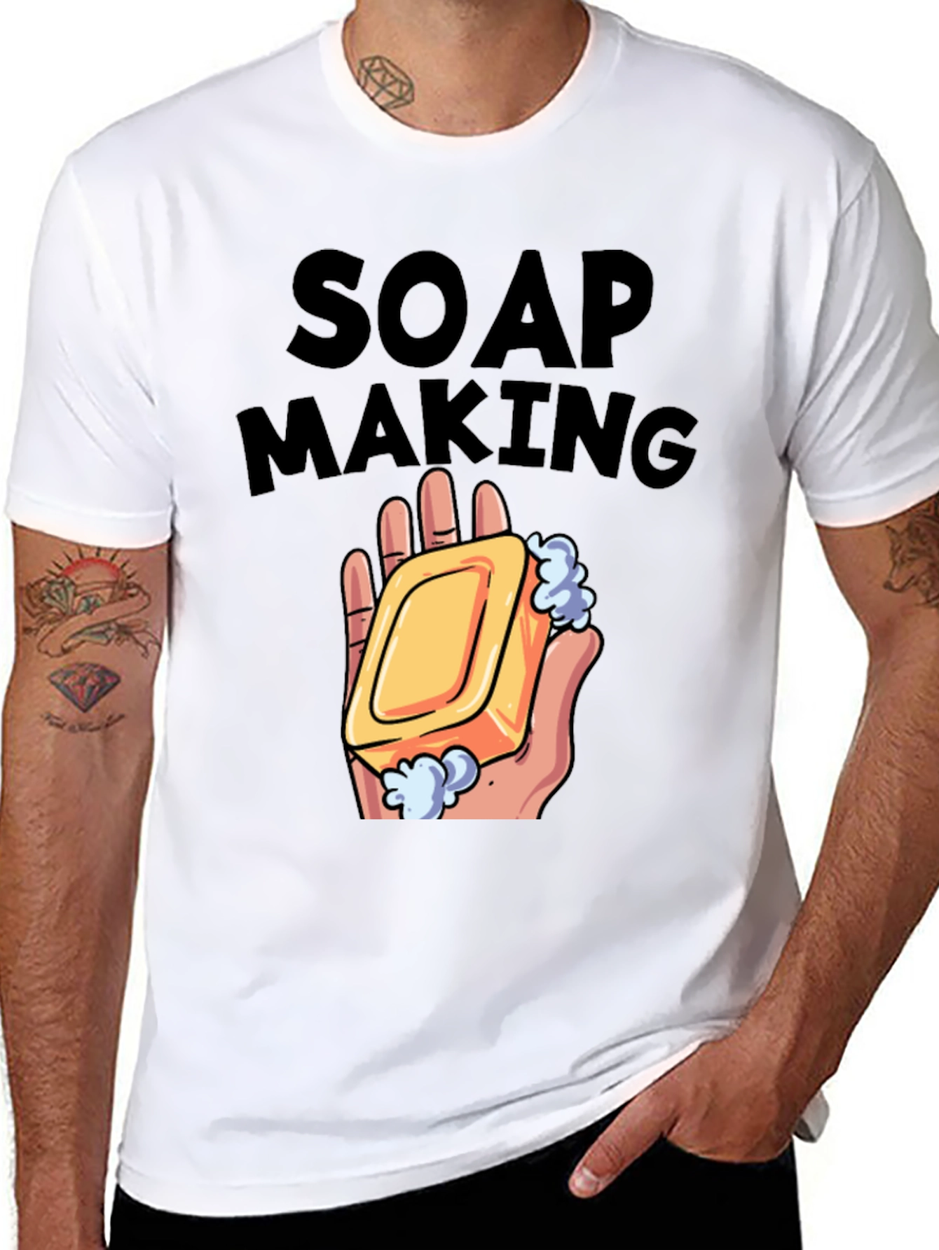 Black Soap Making Graphic T-Shirt view 8