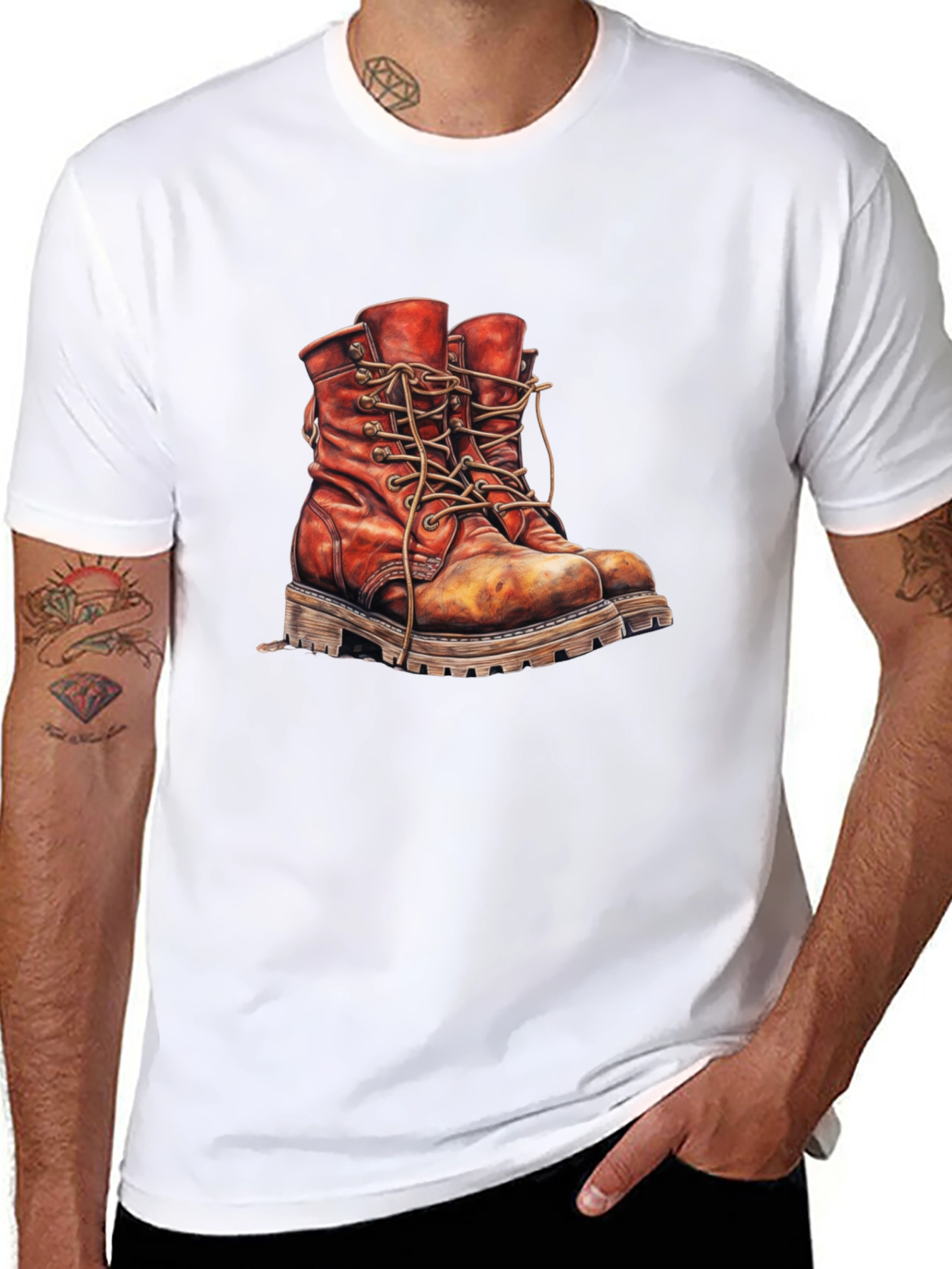 Vintage Work Boots Graphic T-Shirt - 8