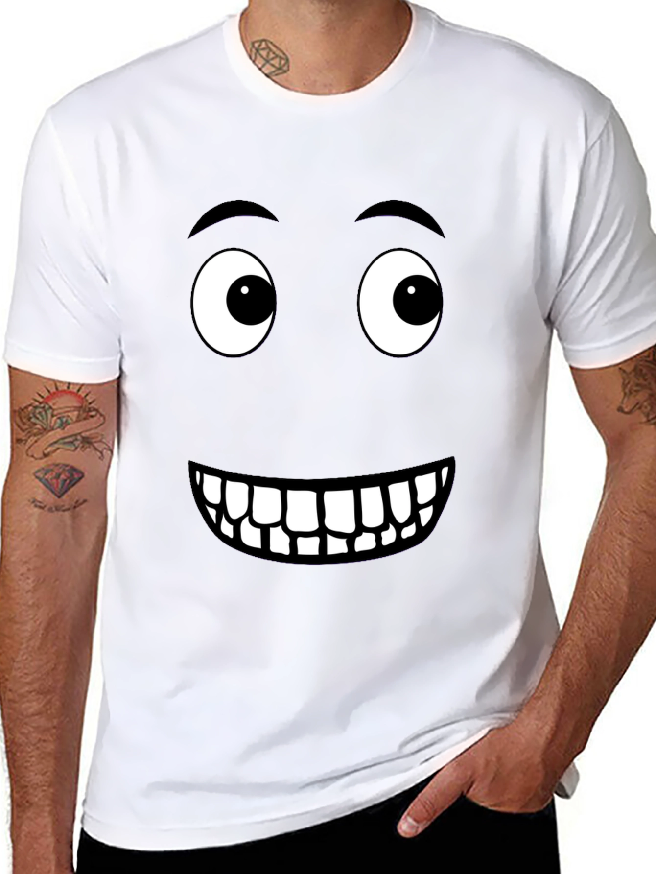 Black Funny Face Graphic T-Shirt view 8