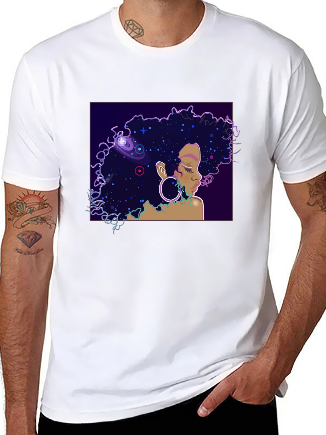Black Cosmic Queen Black T-Shirt view 8