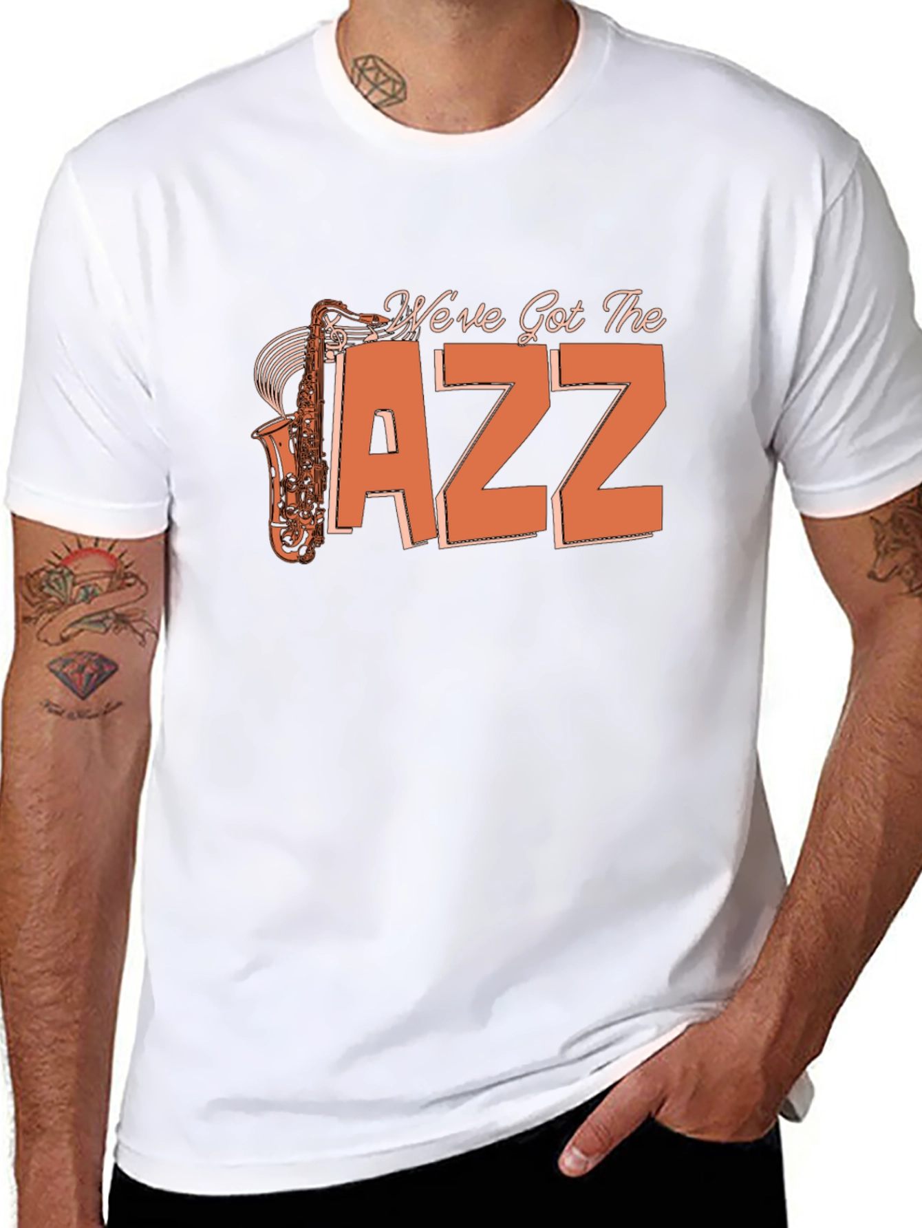 Black We've Got the Jazz Saxophone T-Shirt view 8