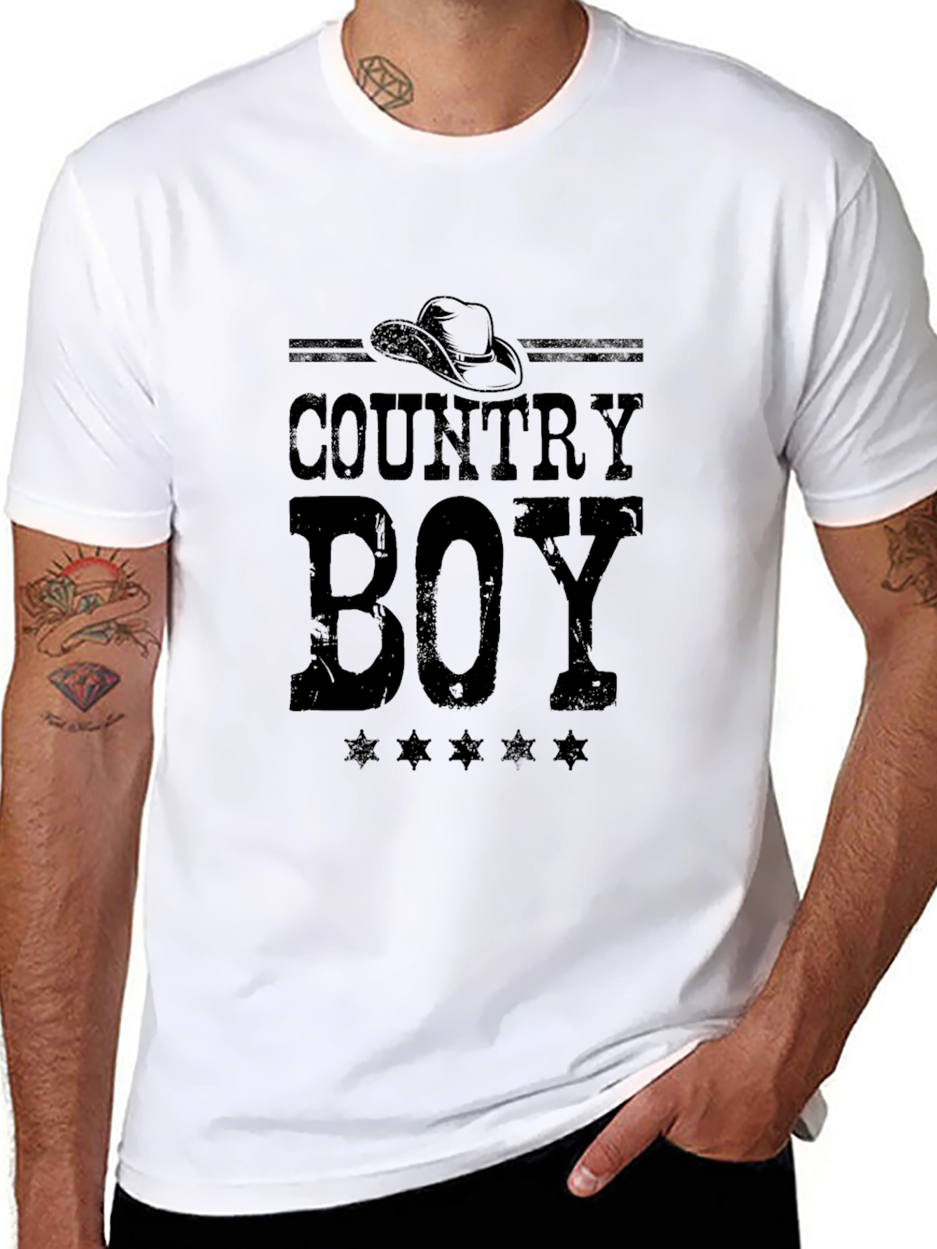 Black Country Boy Graphic Print Black T-Shirt view 8