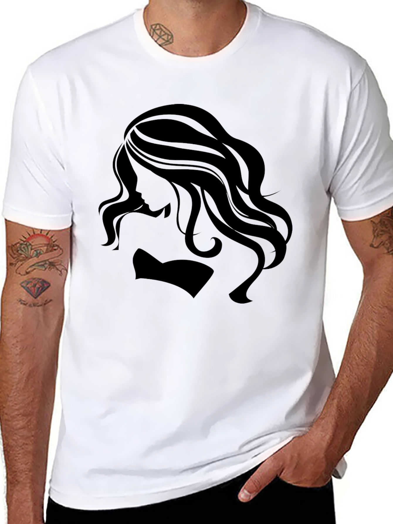 Black Silhouette Graphic Black T-Shirt view 8