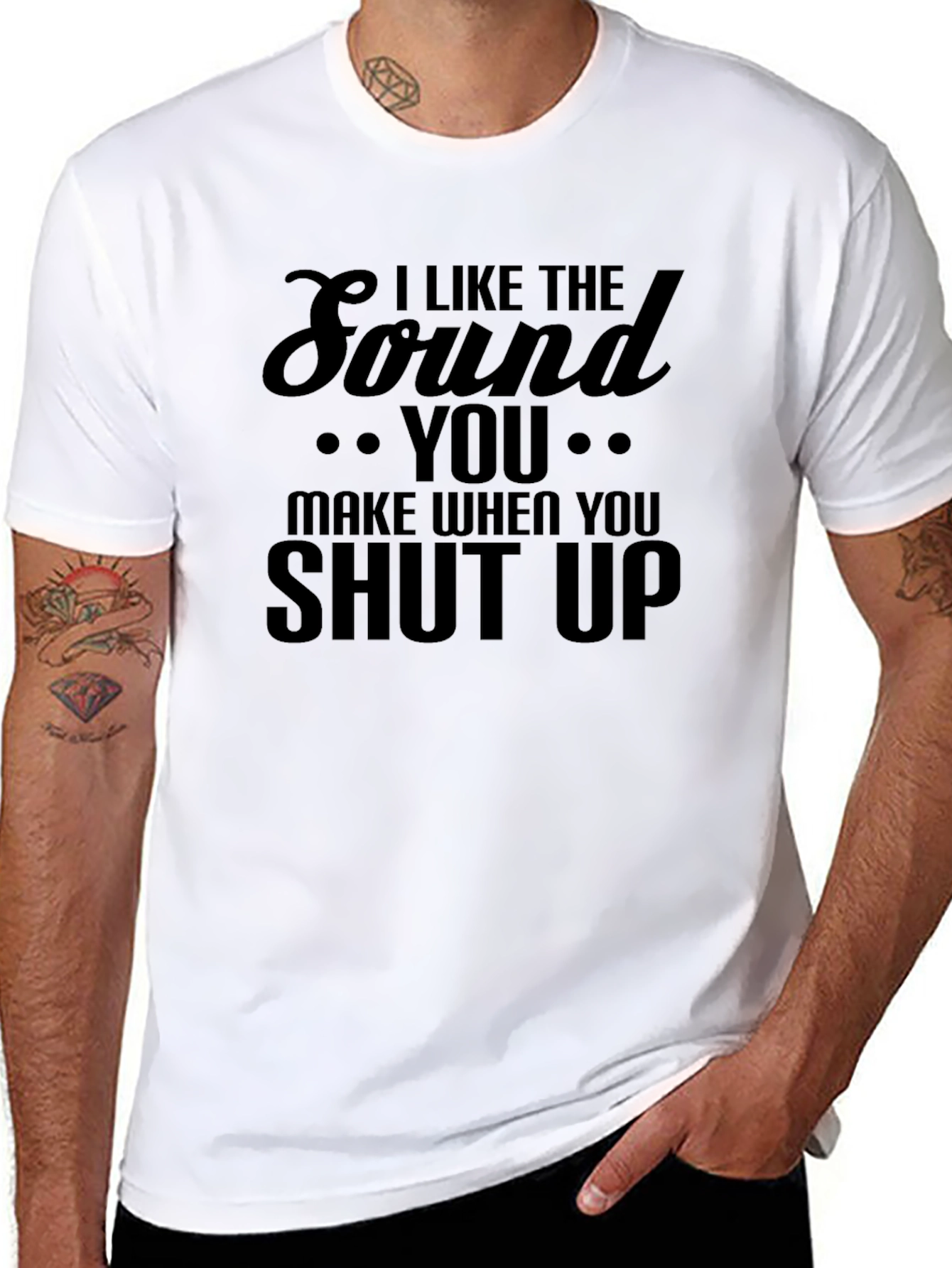Black I Like the Sound Tee - Funny Graphic T-Shirt view 8