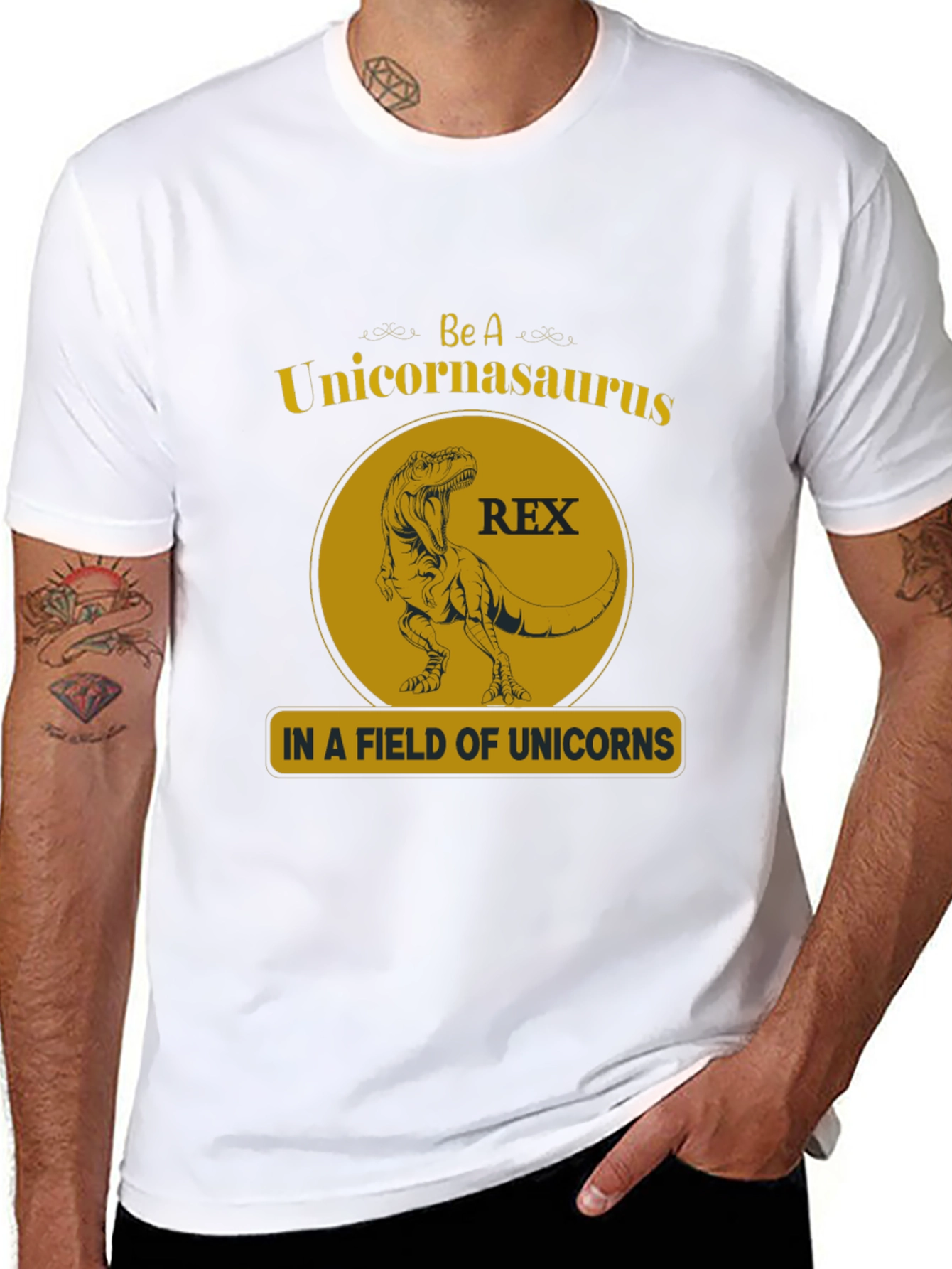 Black Unicornasaurus Rex Graphic T-Shirt view 8