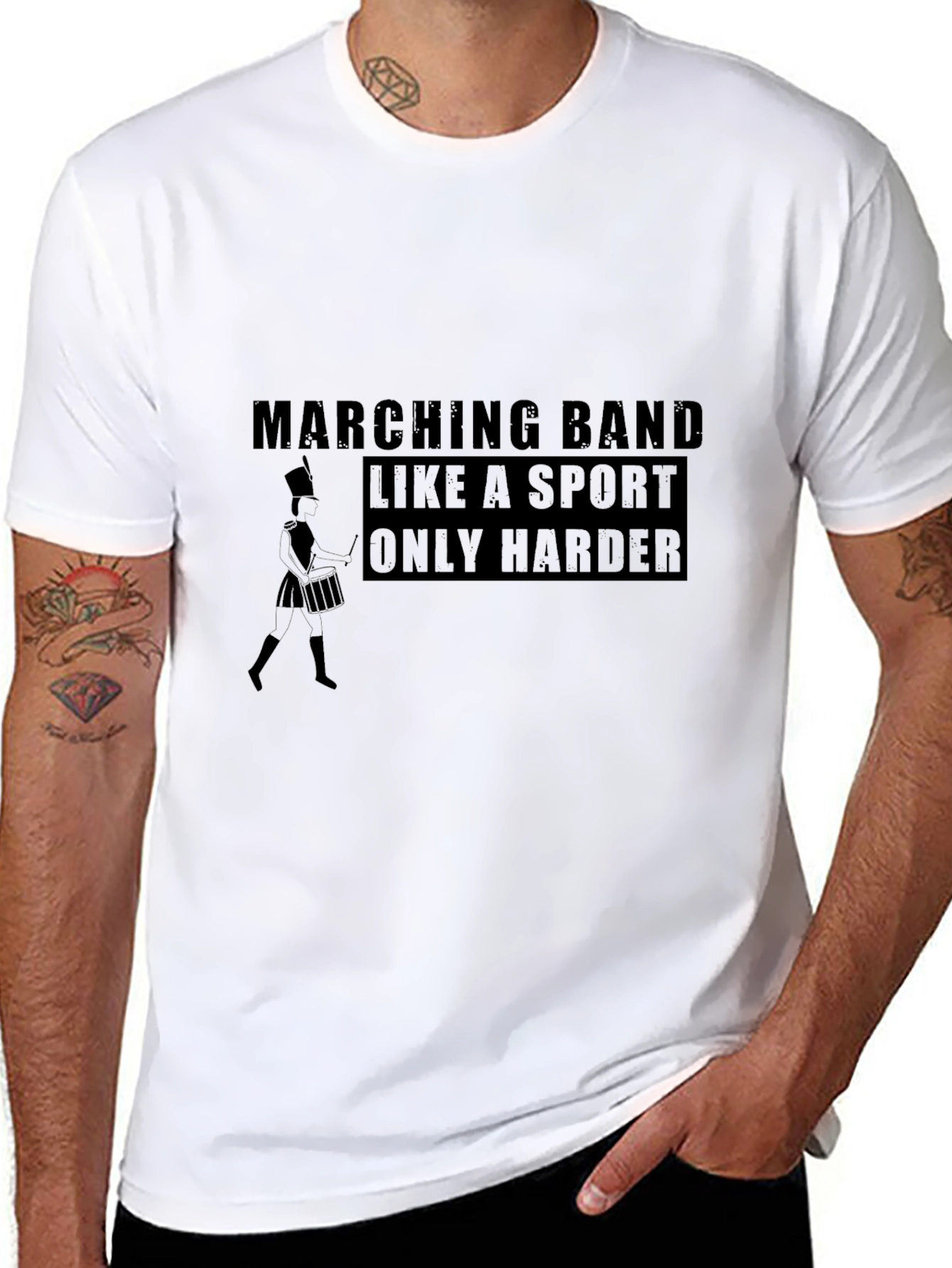Black Marching Band Like a Sport Only Harder T-Shirt view 8