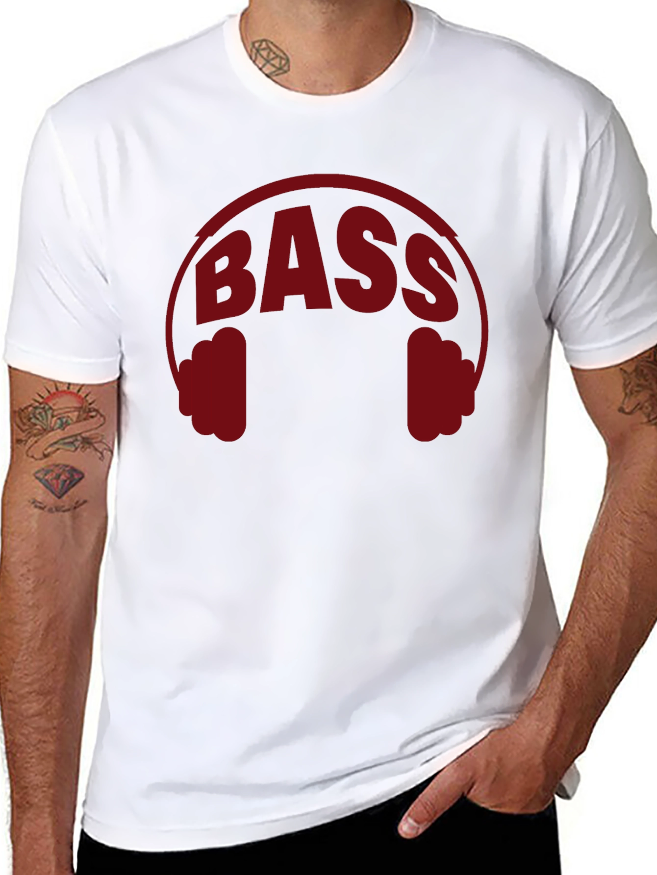 Black Bass Headphones Graphic T-Shirt - Music Lover Tee view 8