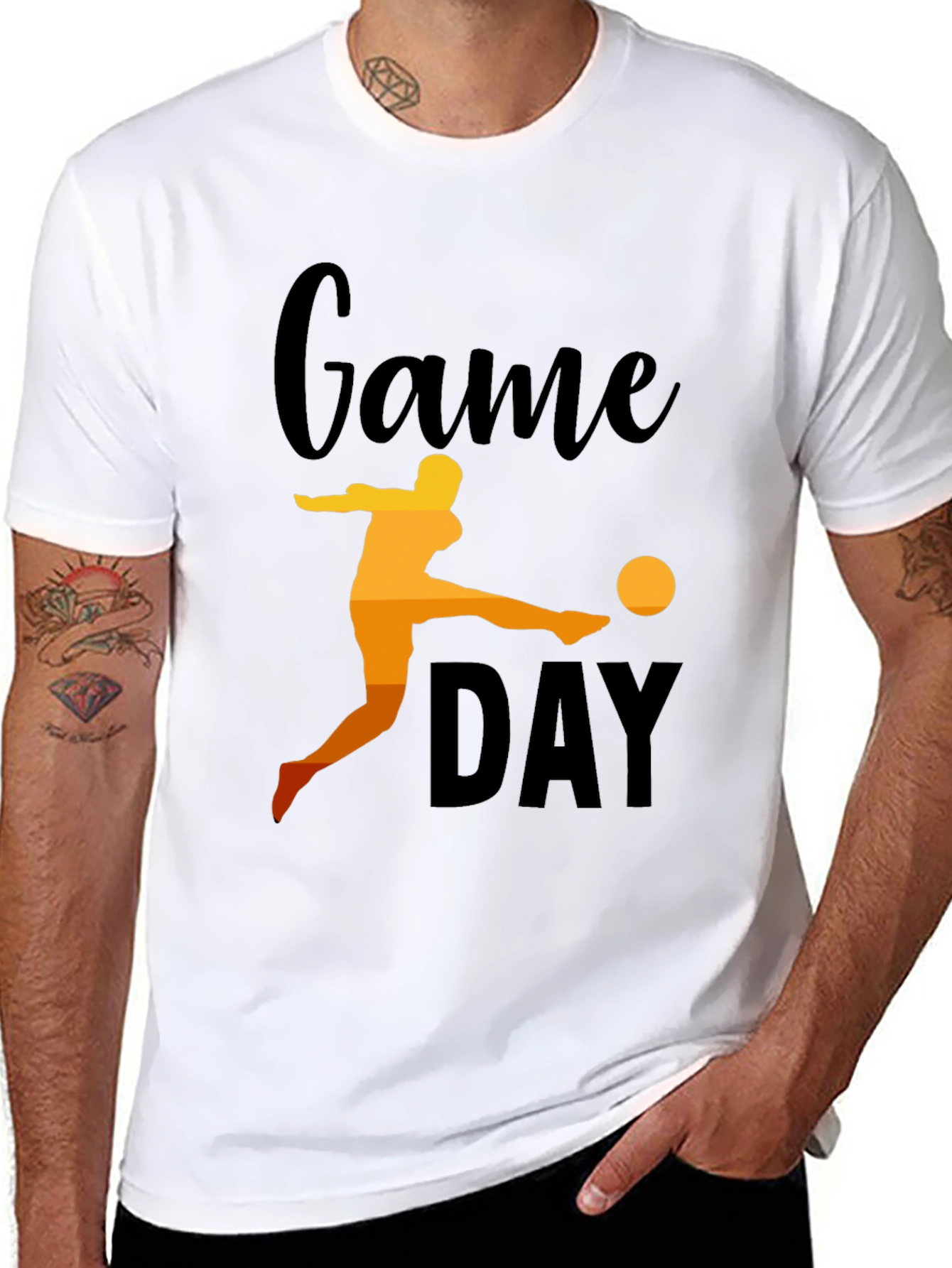 Black Game Day Soccer Graphic Tee - Black Cotton view 8