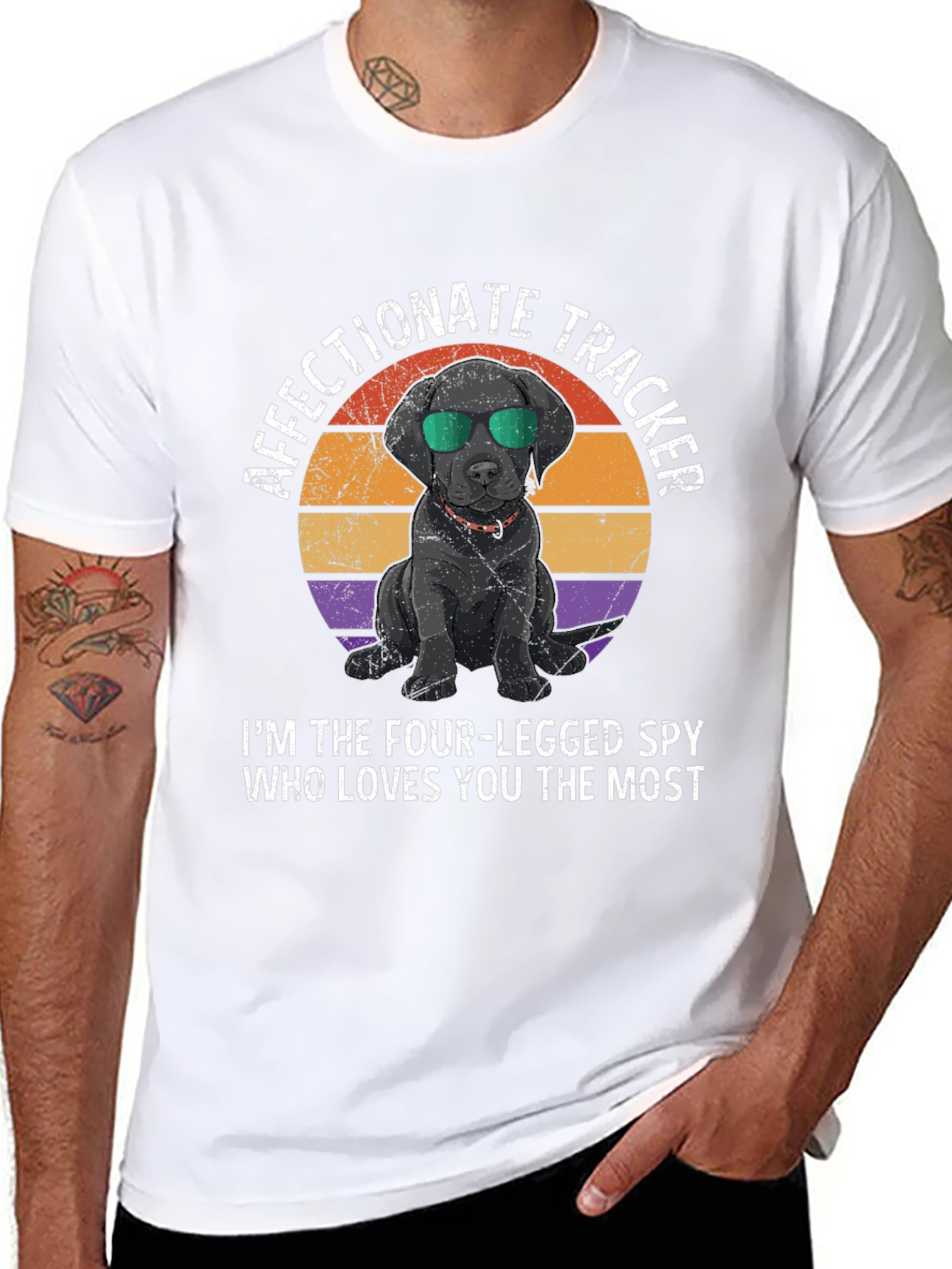Black Affectionate Tracker Dog Graphic T-Shirt view 8