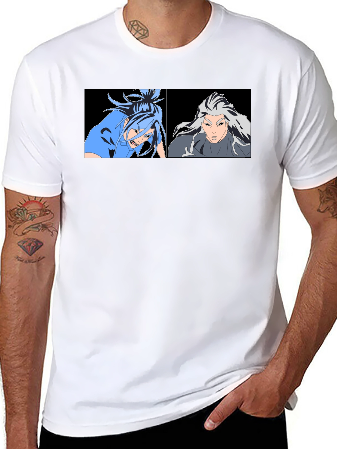 Black Anime Character Graphic Print Black T-Shirt view 8