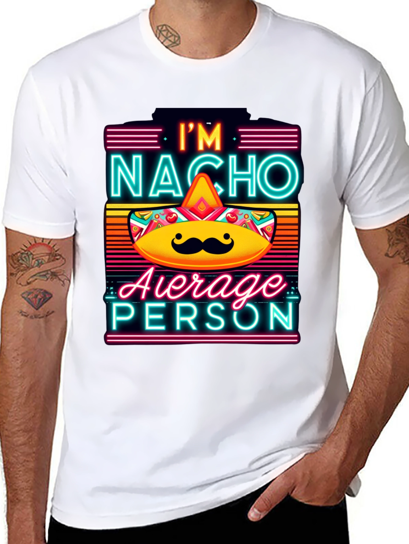 Black Nacho Average Person T-Shirt - Funny Novelty Tee view 8