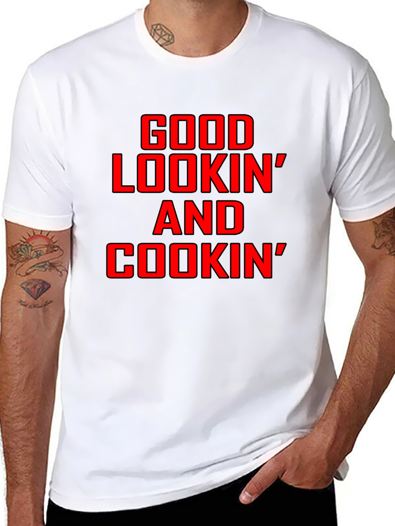 Black Good Lookin' And Cookin' Graphic T-Shirt view 8