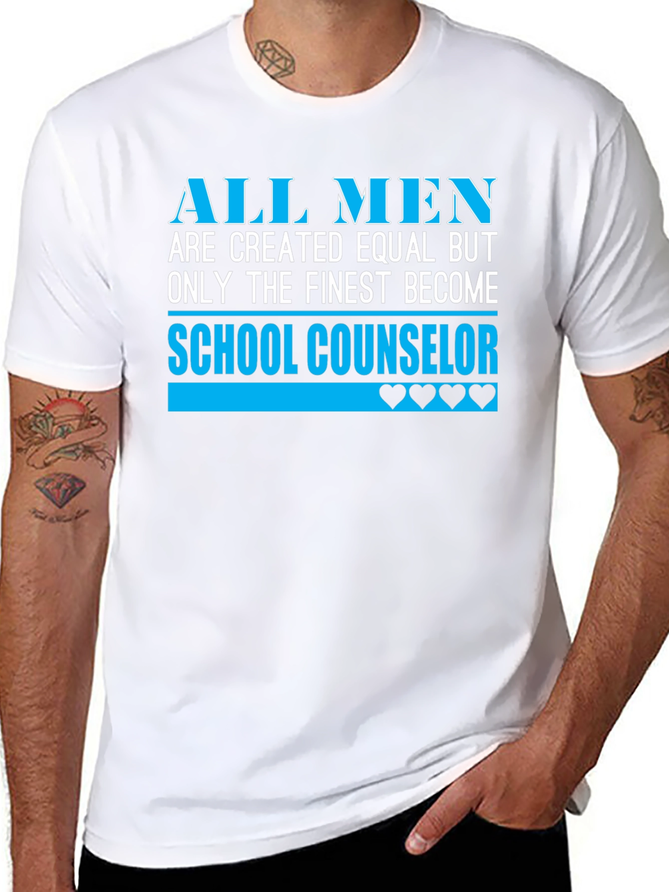 Black Finest School Counselor Men's Black T-Shirt view 8