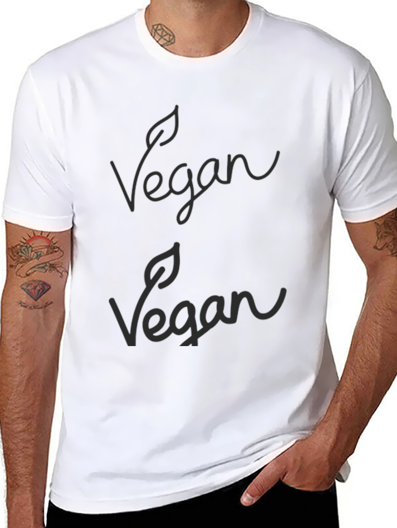 Black Vegan Graphic Print T-Shirt - Eco-Friendly Fashion view 8