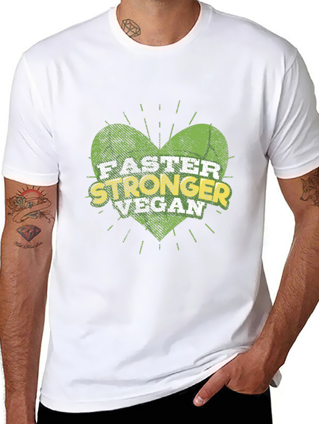 Black Faster Stronger Vegan T-Shirt view 8