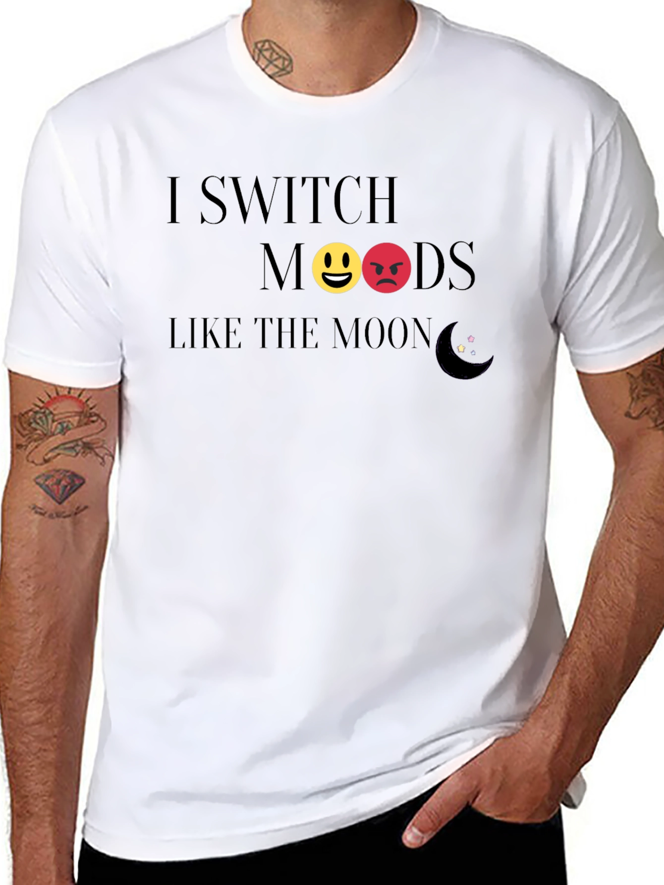 Black Moods Like the Moon Graphic Tee view 8