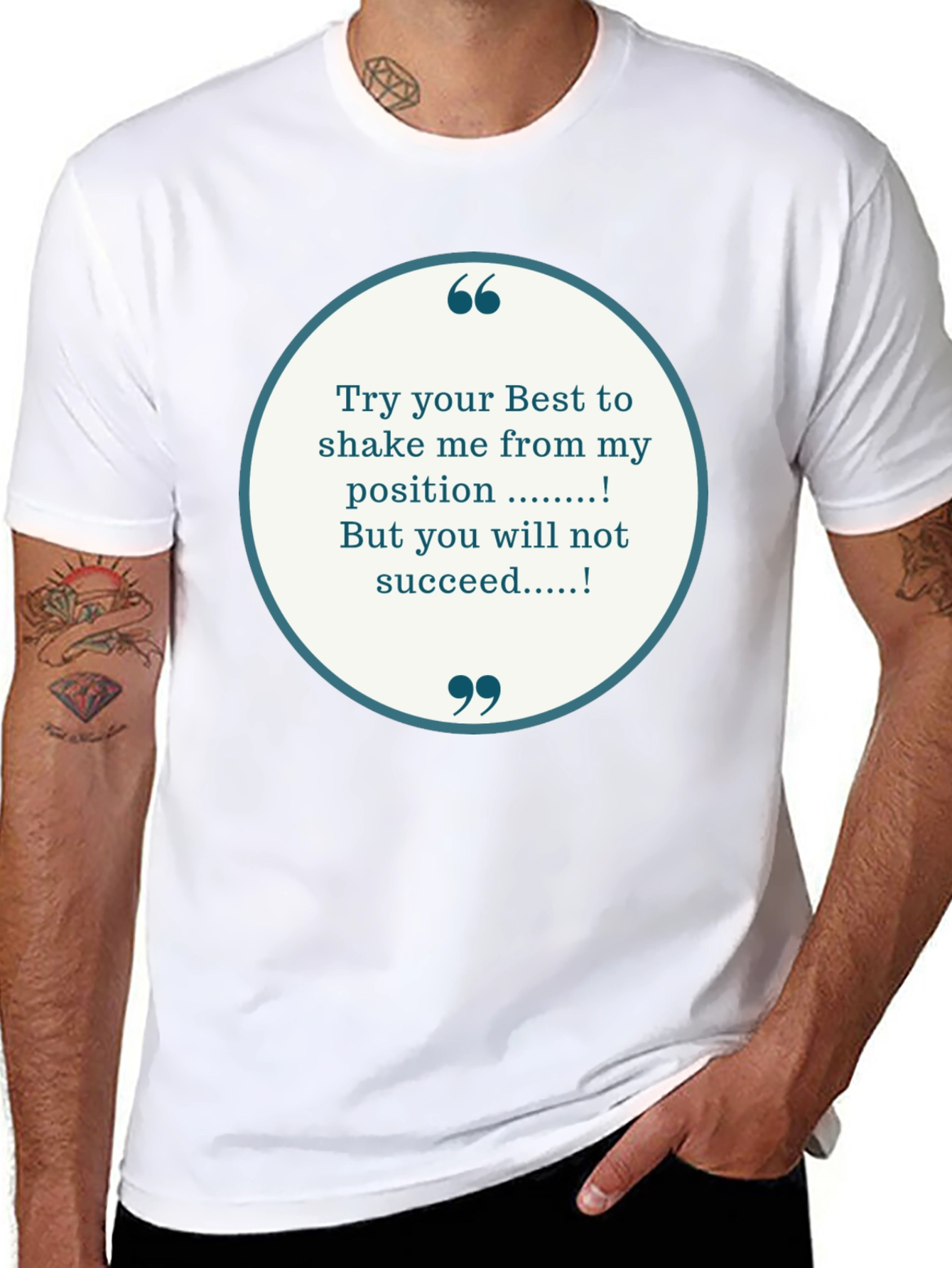 Black Motivational T-Shirt - Try Your Best view 8
