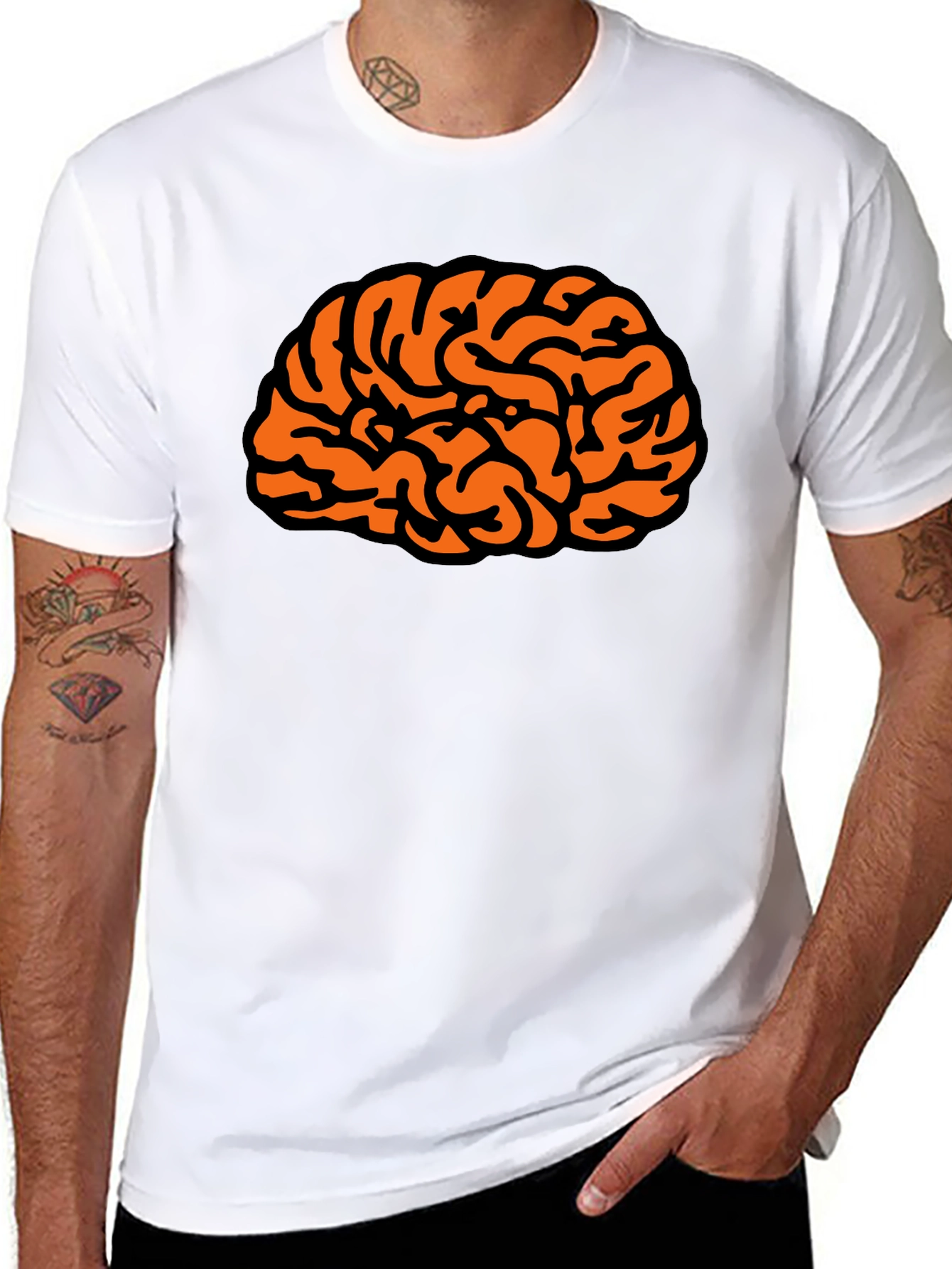 Black Brain Graphic Tee - Black Short Sleeve Shirt view 8