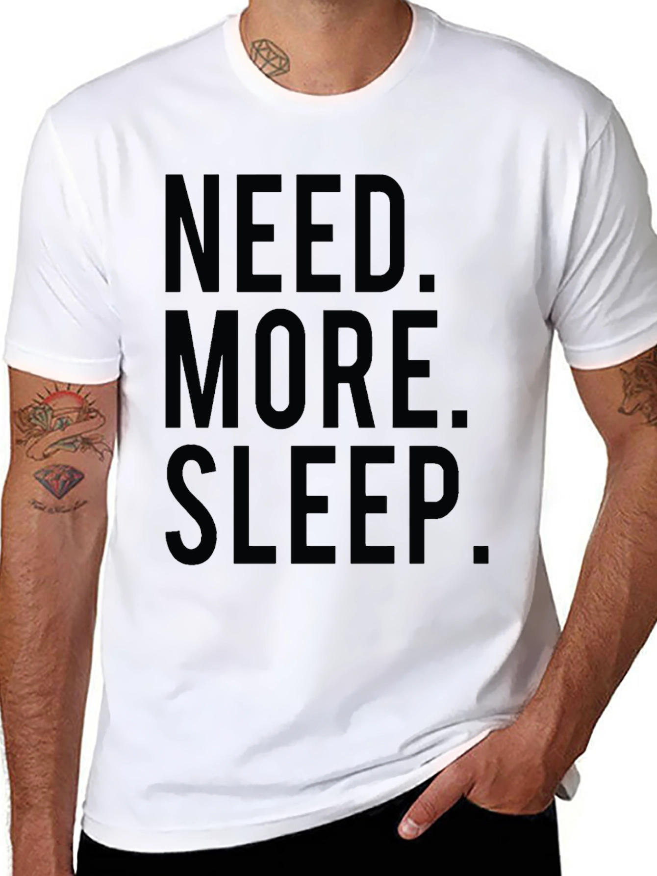 Black Need More Sleep T-Shirt - Soft Cotton Graphic Tee view 8