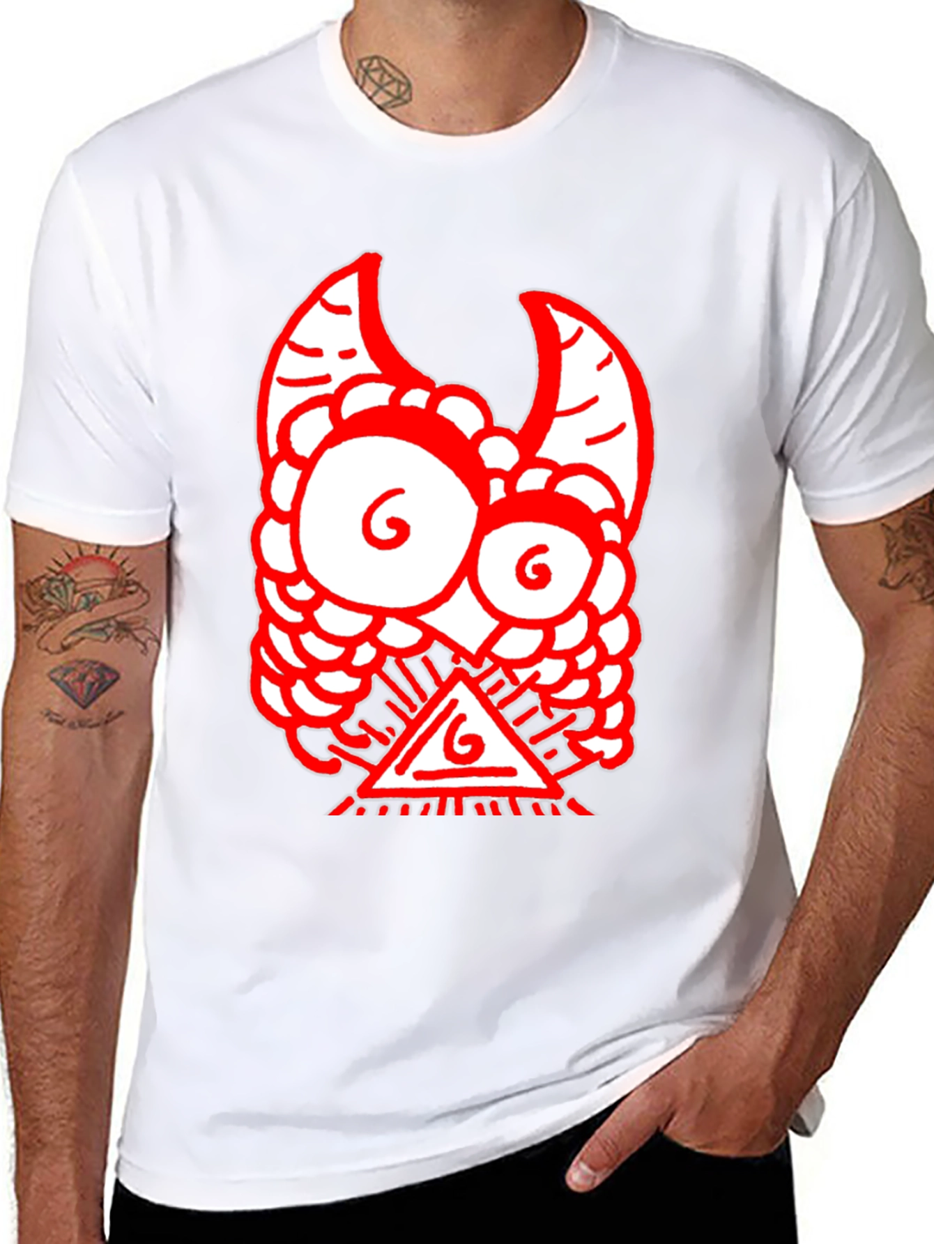 Black Red Monster Graphic Black T-Shirt view 8