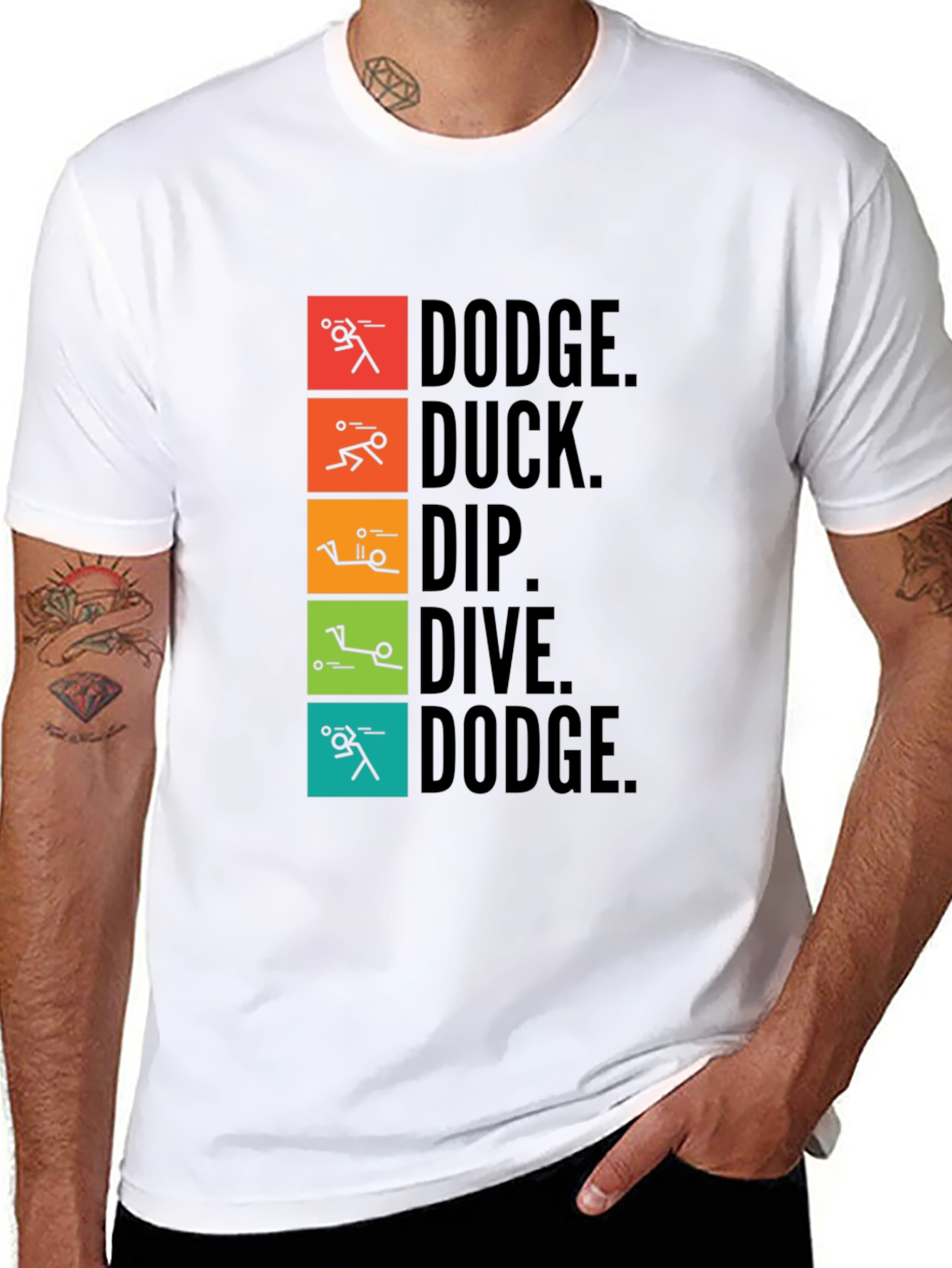 Black Dodgeball Stick Figure Graphic Tee view 8