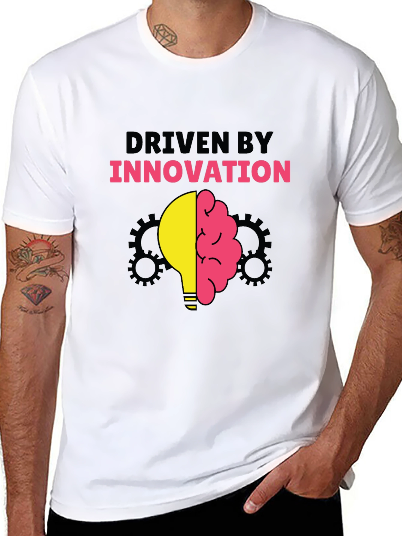 Black Driven By Innovation Graphic T-Shirt view 8