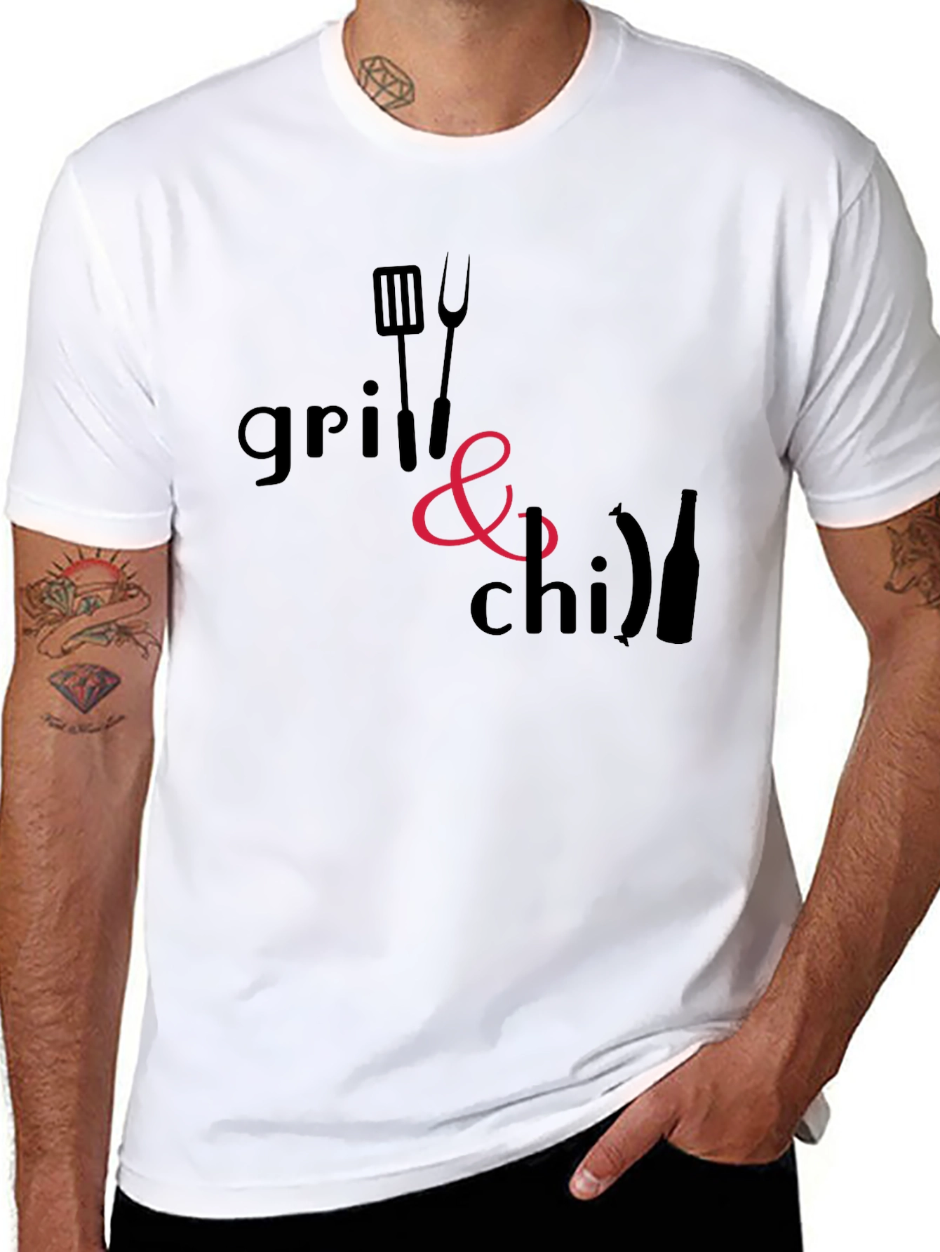Black Grill & Chill Black T-Shirt - BBQ Ready view 8