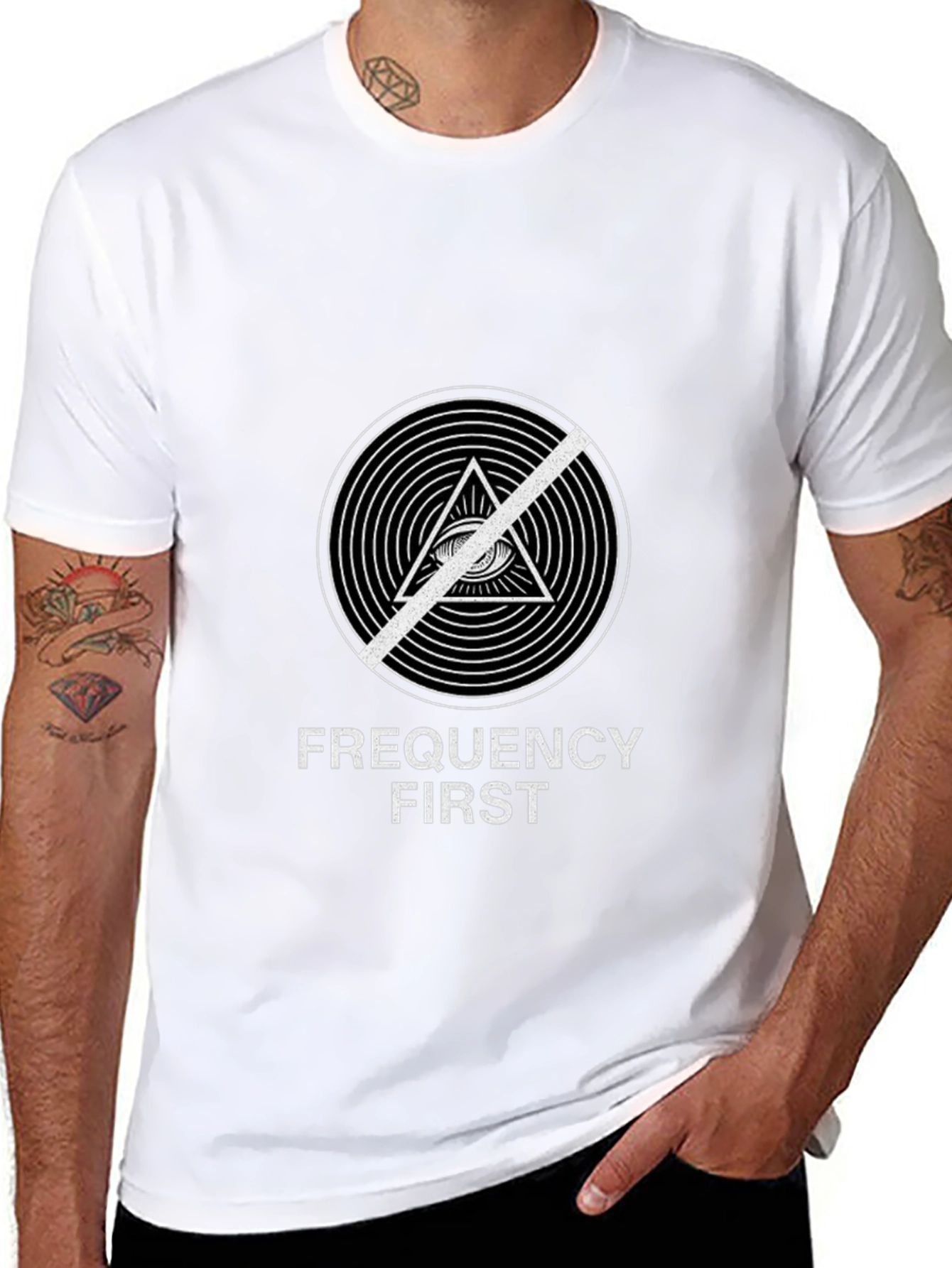 Black Frequency First Graphic Black T-Shirt view 8