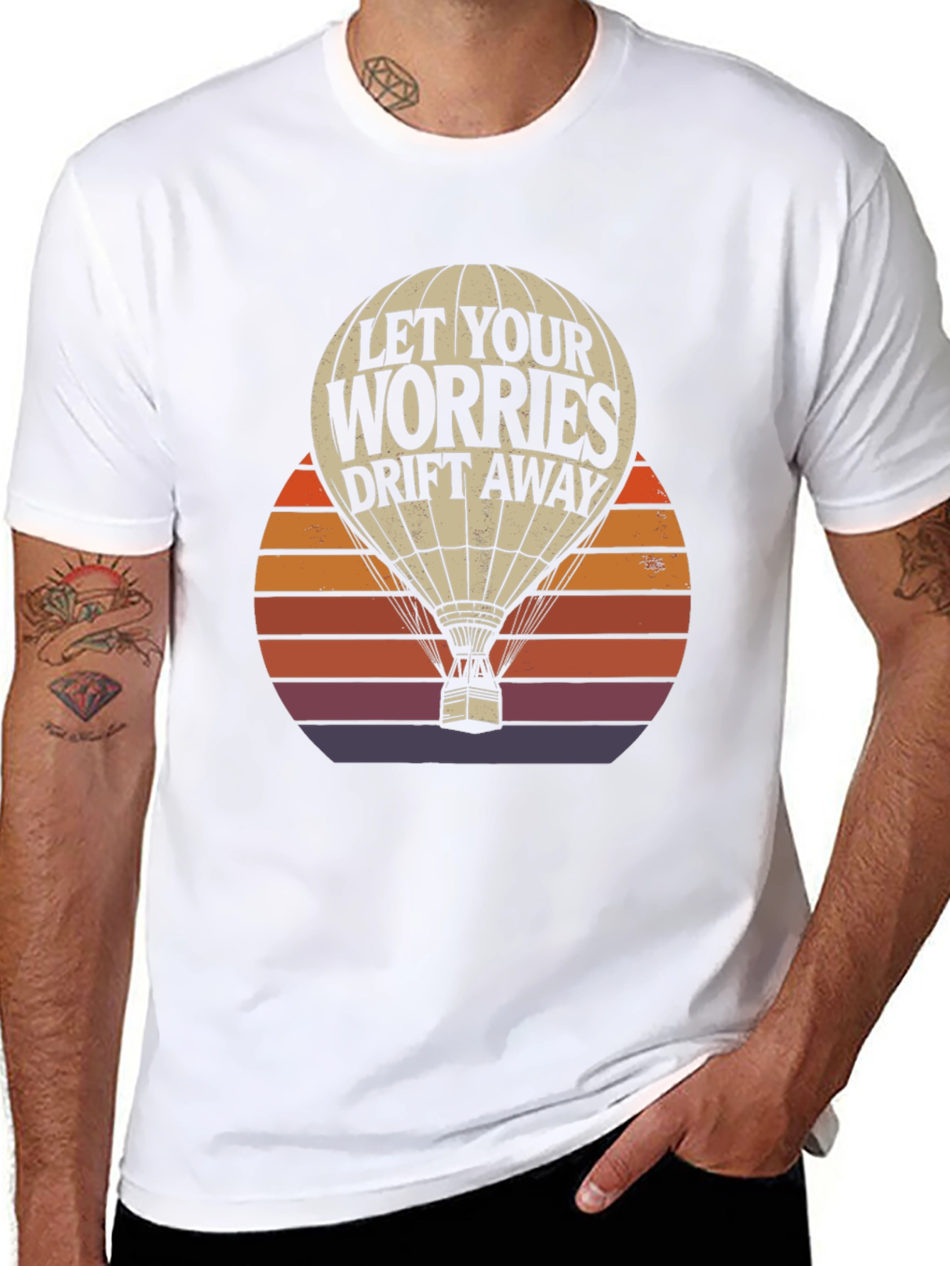 Black Let Your Worries Drift Away T-Shirt view 8
