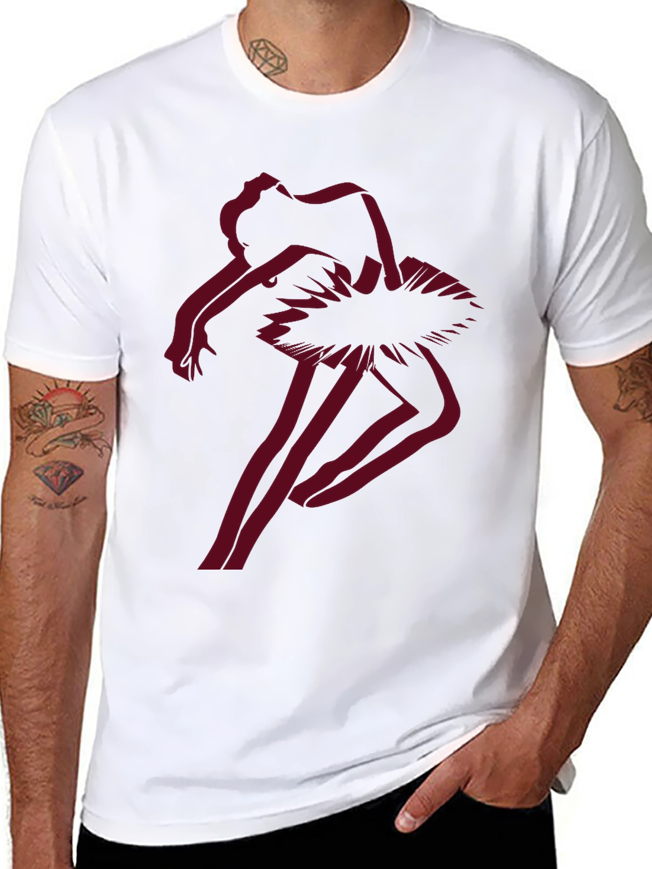 Black Ballerina Graphic Tee - Unique Dance T-Shirt view 8