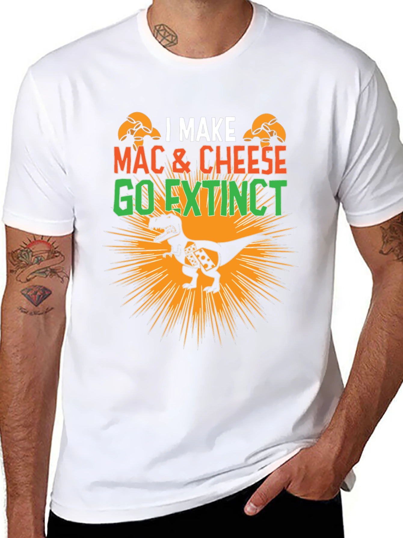 Black Mac & Cheese T-Rex Graphic T-Shirt view 8