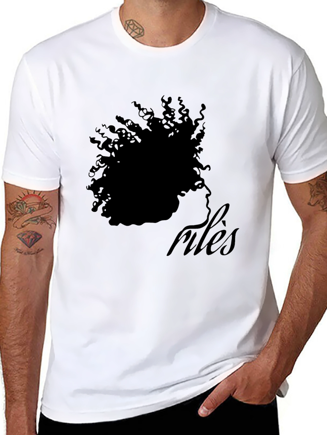 Black Stylish Black 'Rules' Graphic T-Shirt view 8