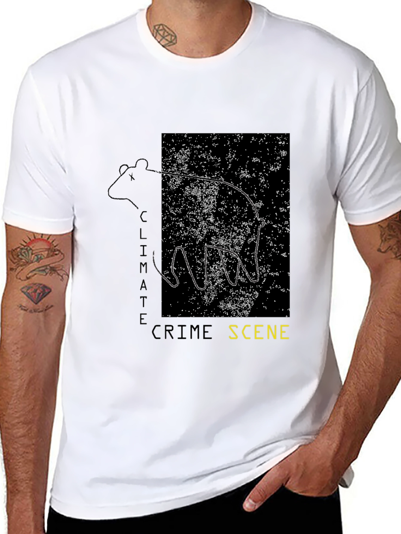 Black Climate Crime Scene T-Shirt view 8