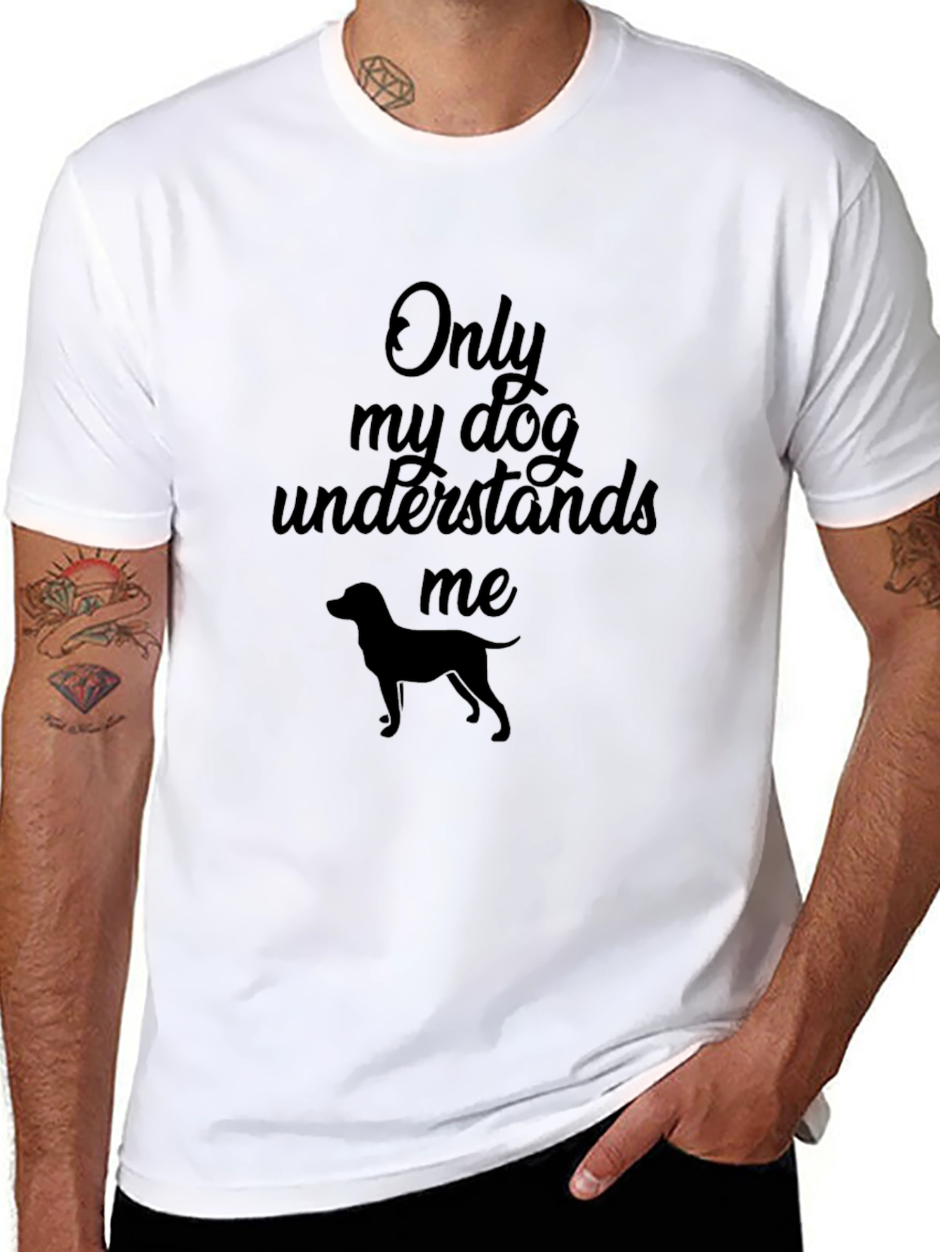 Black Dog Lover T-Shirt: Only My Dog Understands Me view 8