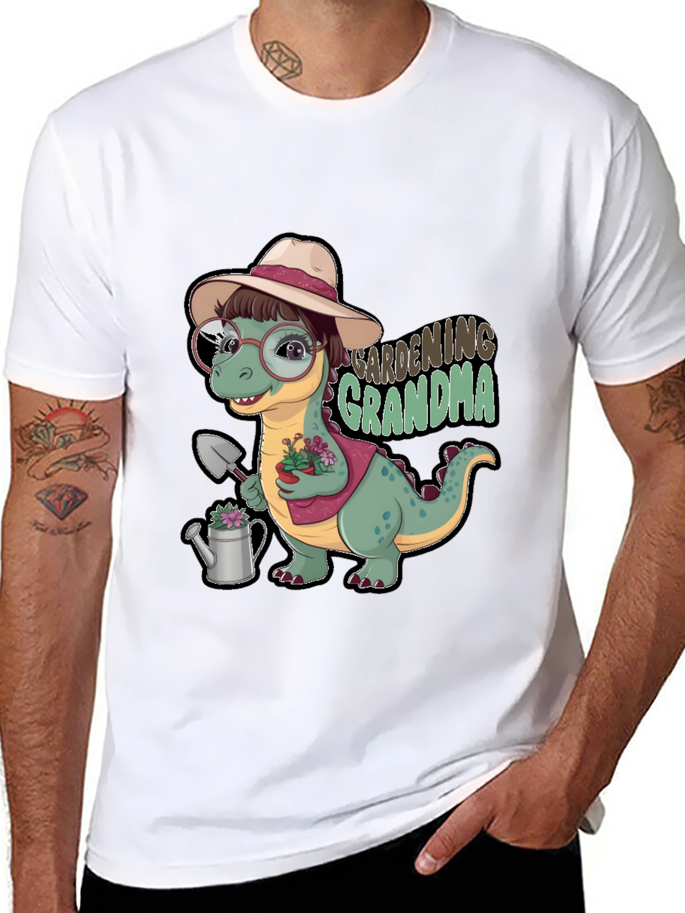 Gardening Grandma Dinosaur T-Shirt - 8