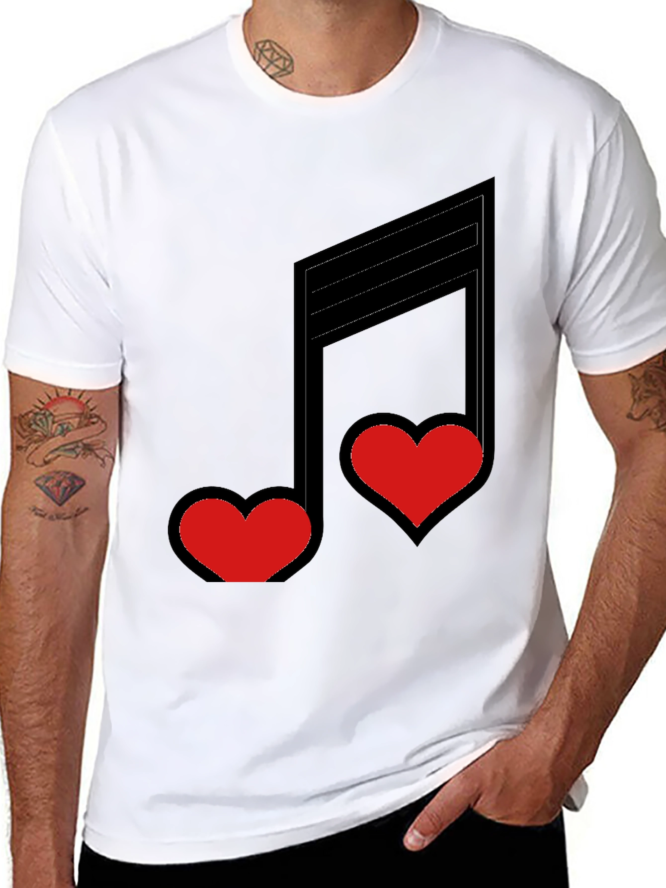 Black Love Notes Black Graphic Tee view 8