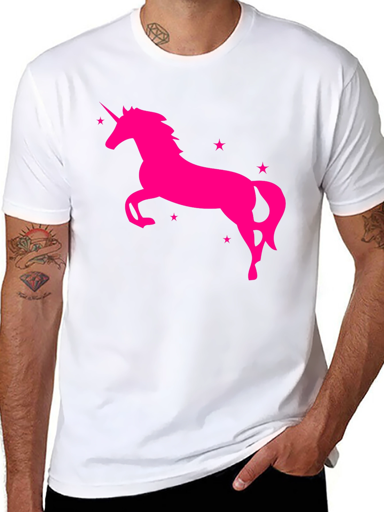 Black Unicorn Graphic Tee - Men's Black Shirt view 8