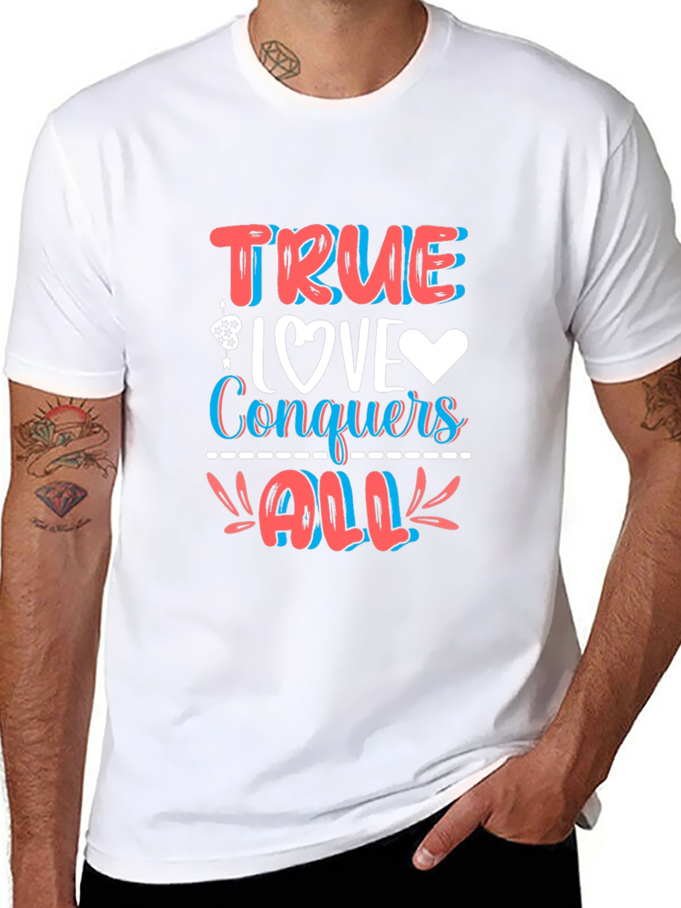 Black True Love Conquers All Graphic Tee - Stylish Comfort Fit view 8