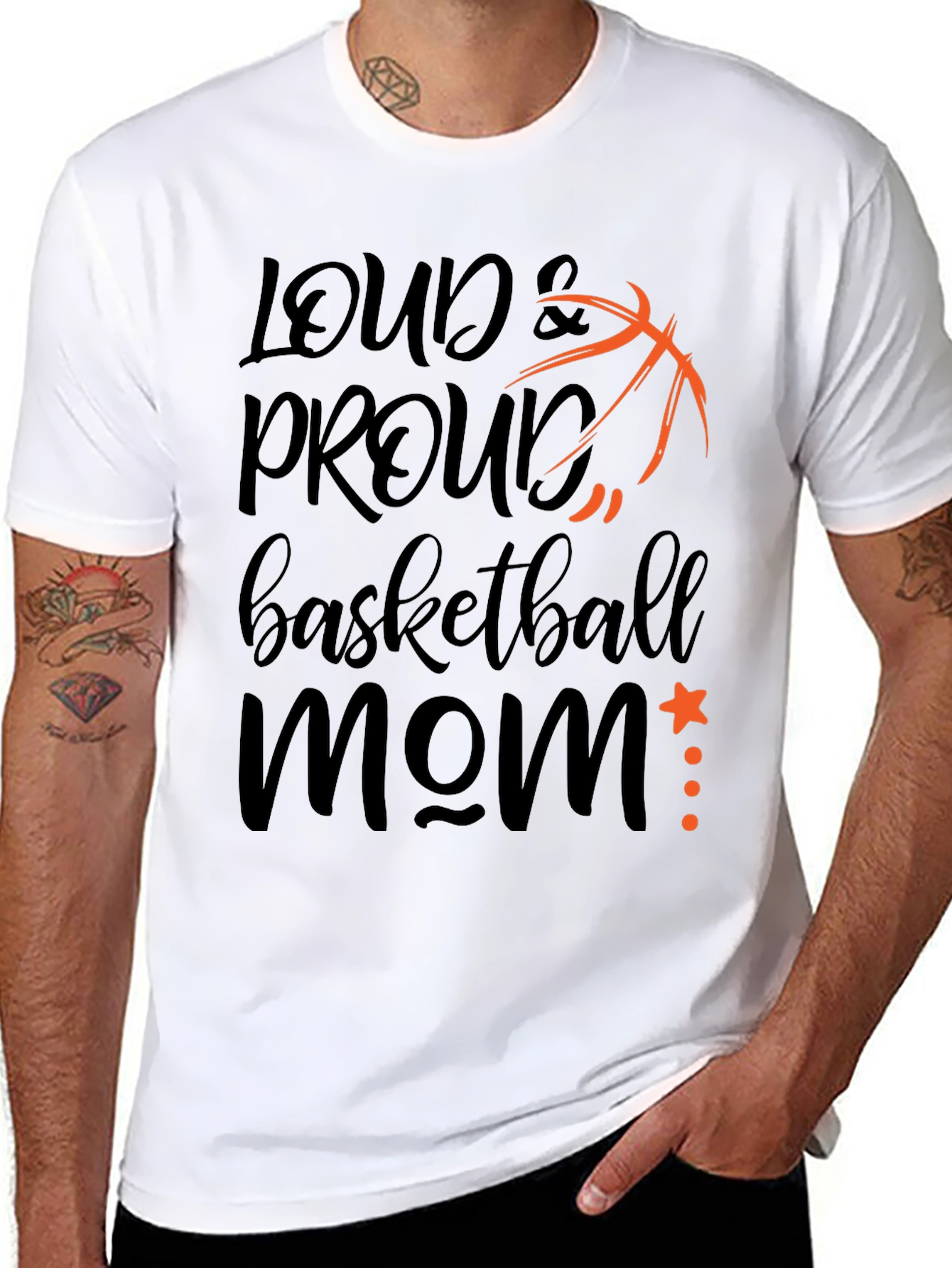 Black Loud and Proud Basketball Mom T-Shirt view 8