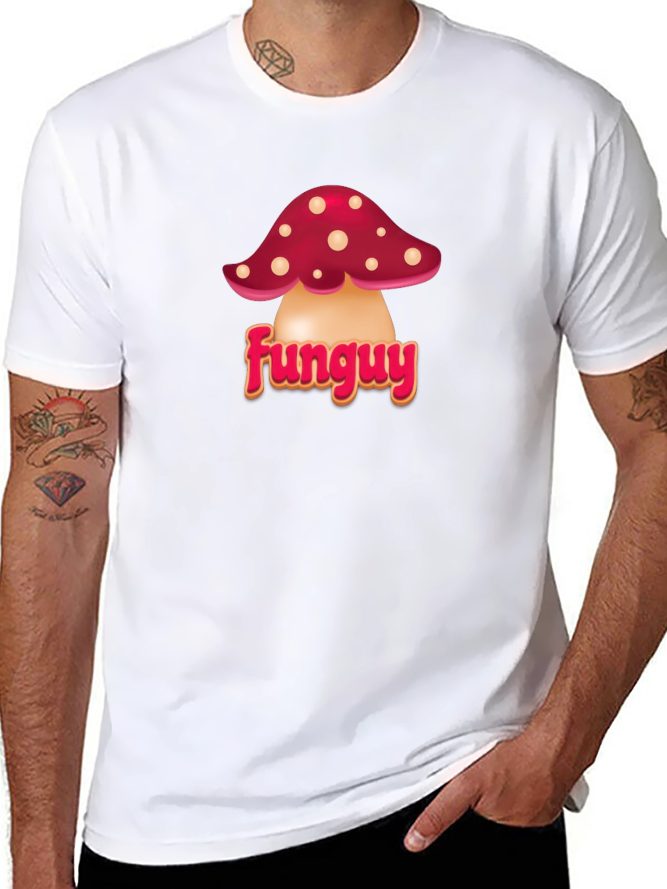 Black FunGuy Mushroom Graphic Tee - Black Cotton T-Shirt view 8